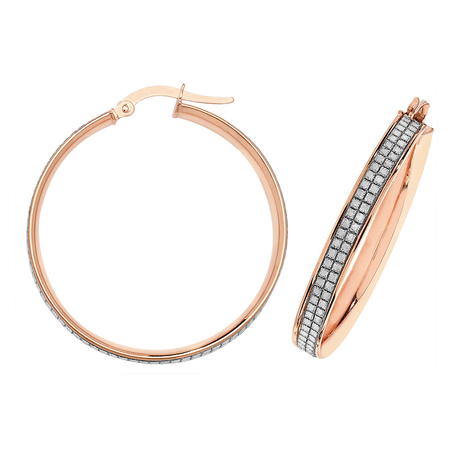 9CT ROSE GOLD 25MM HOOP EARRINGS