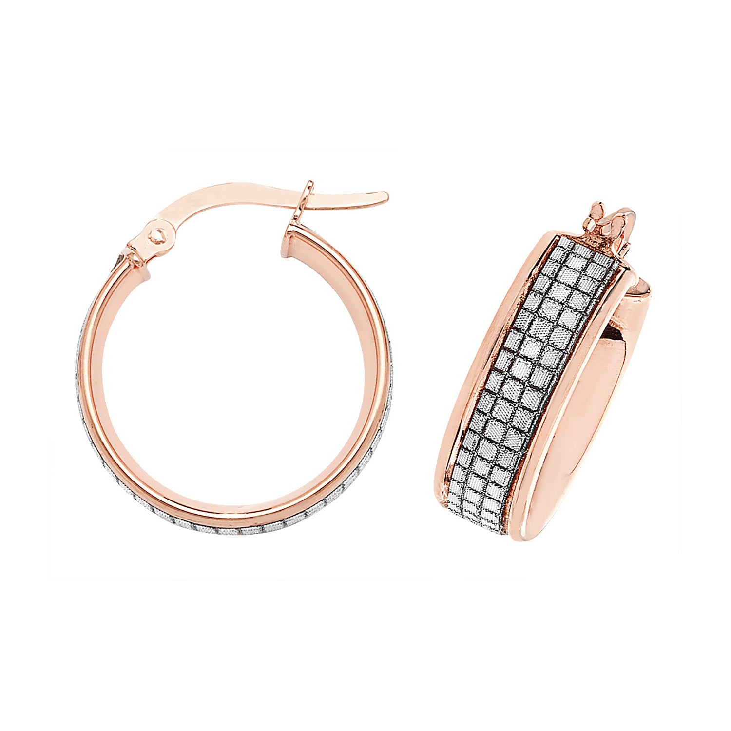 9CT ROSE GOLD 15MM HOOP EARRINGS