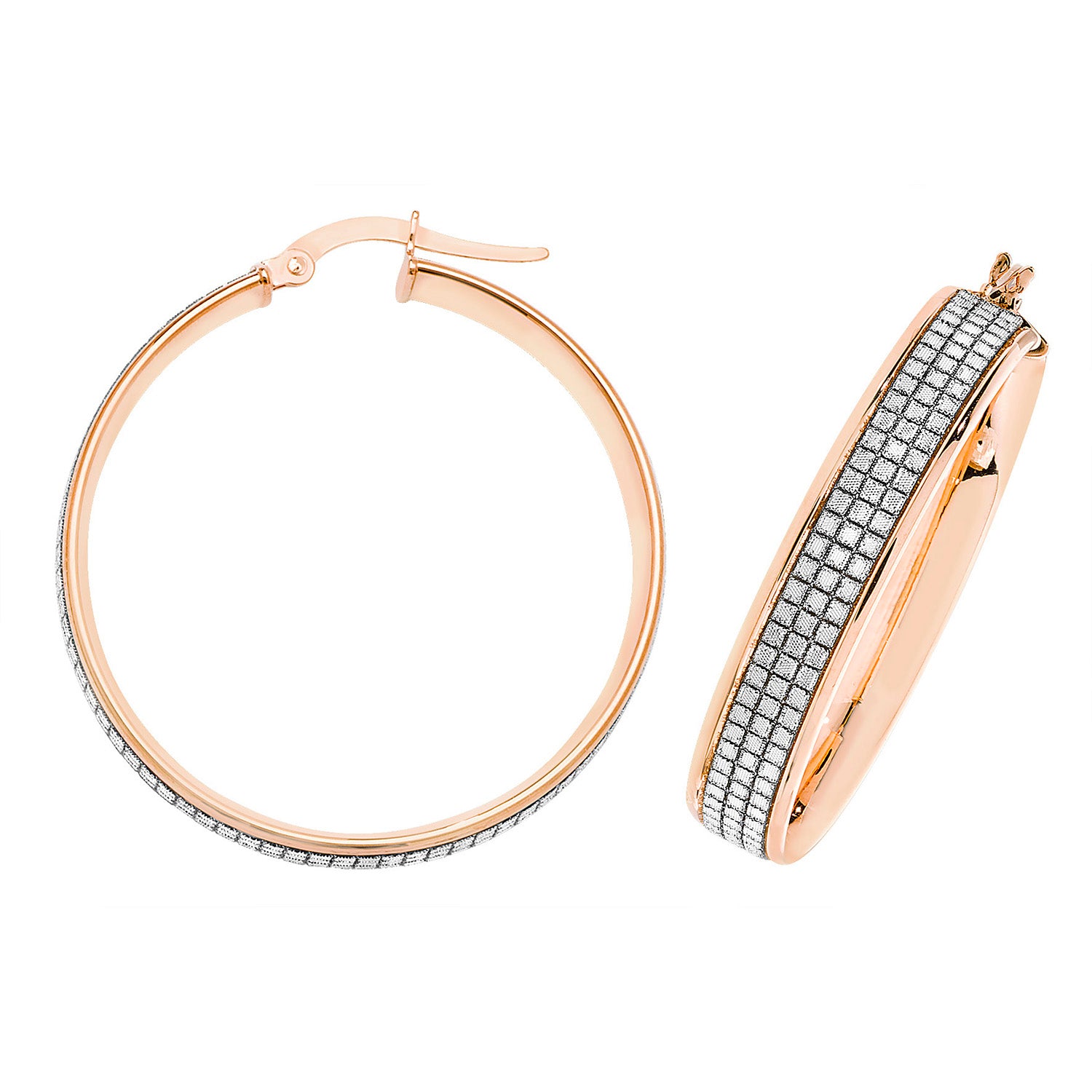 9CT ROSE GOLD 30MM HOOP EARRINGS