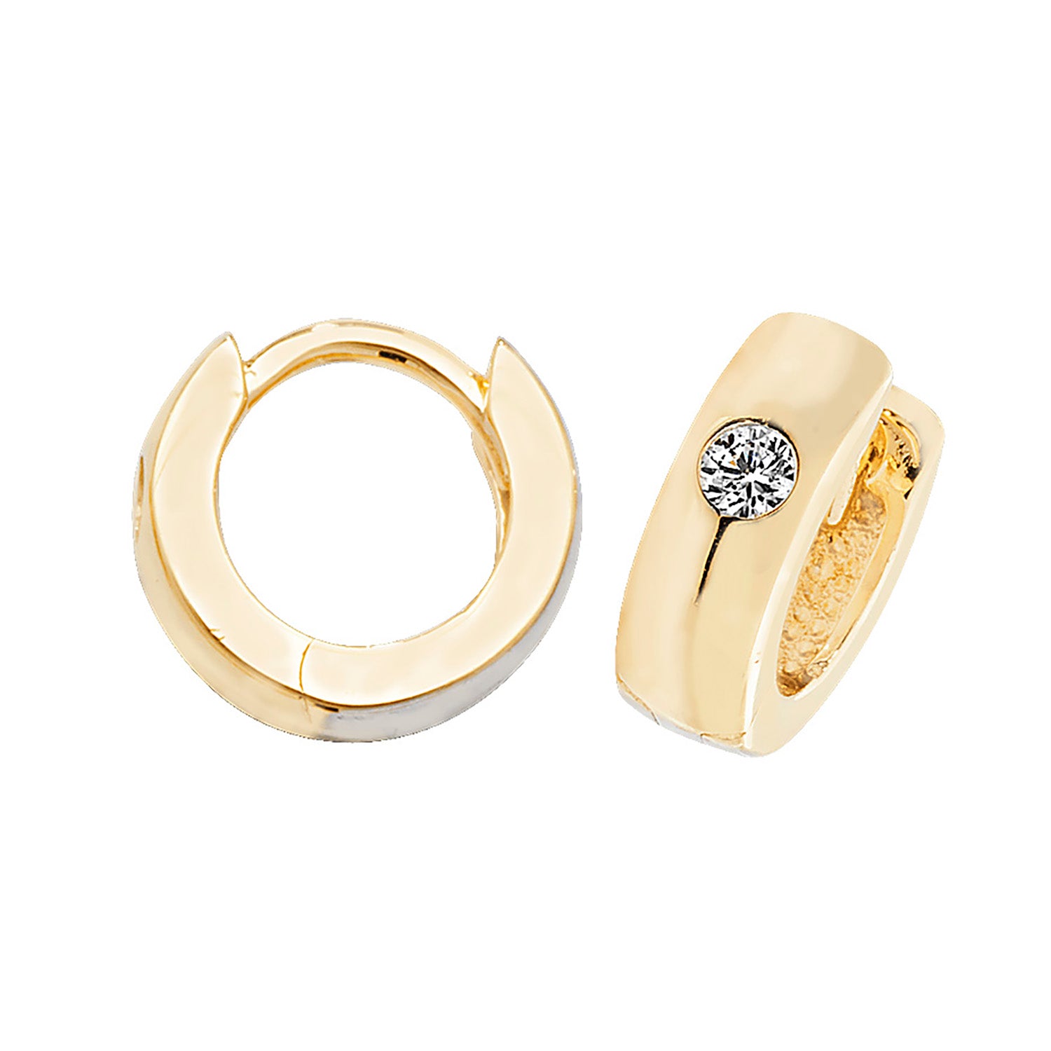 9CT YEL GOLD HINGED CZ EARRINGS