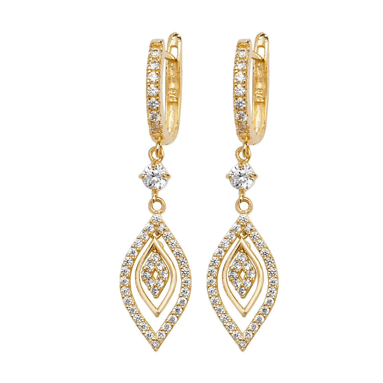 9CT YEL GOLD DROP EARRINGS