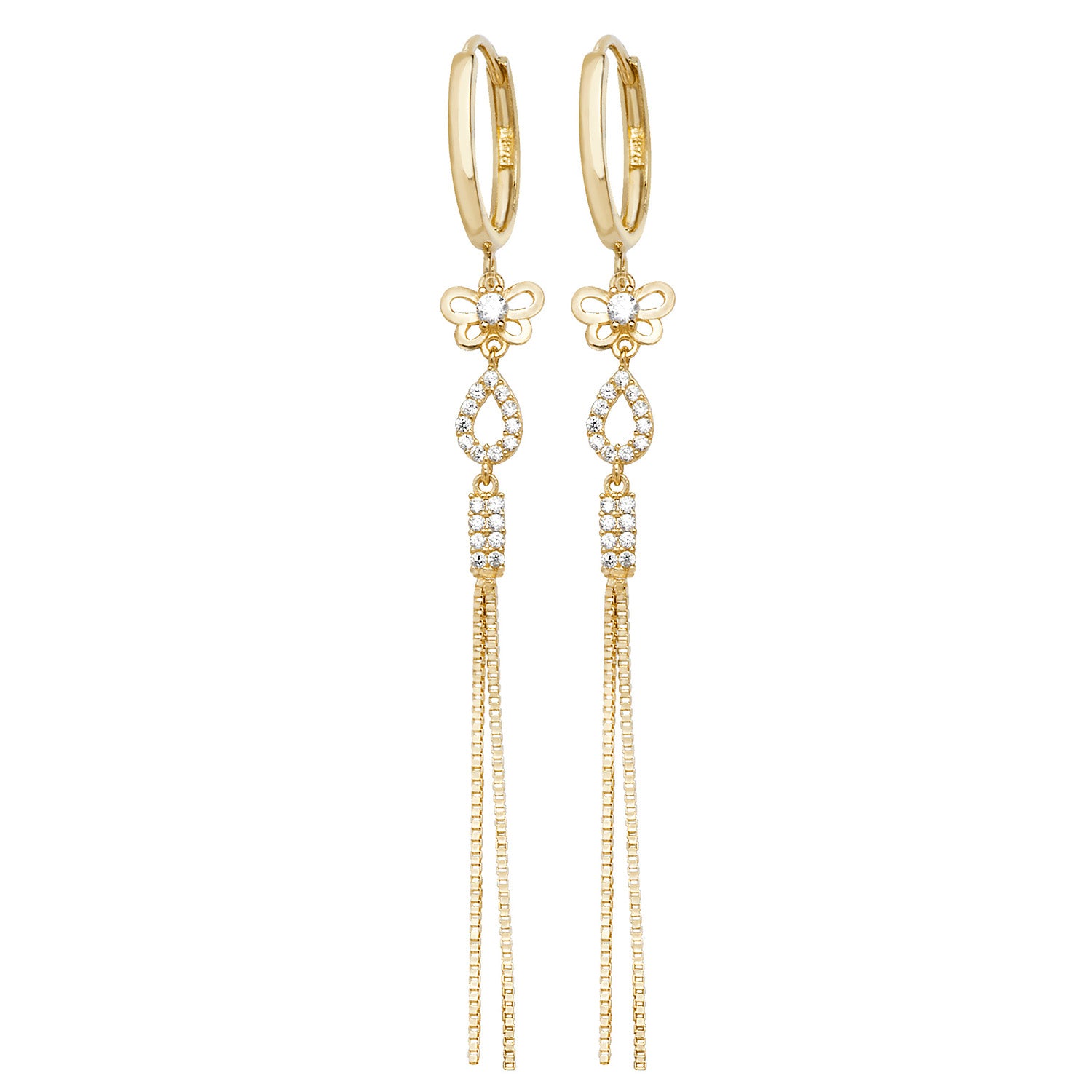 9CT YEL GOLD DROP EARRINGS