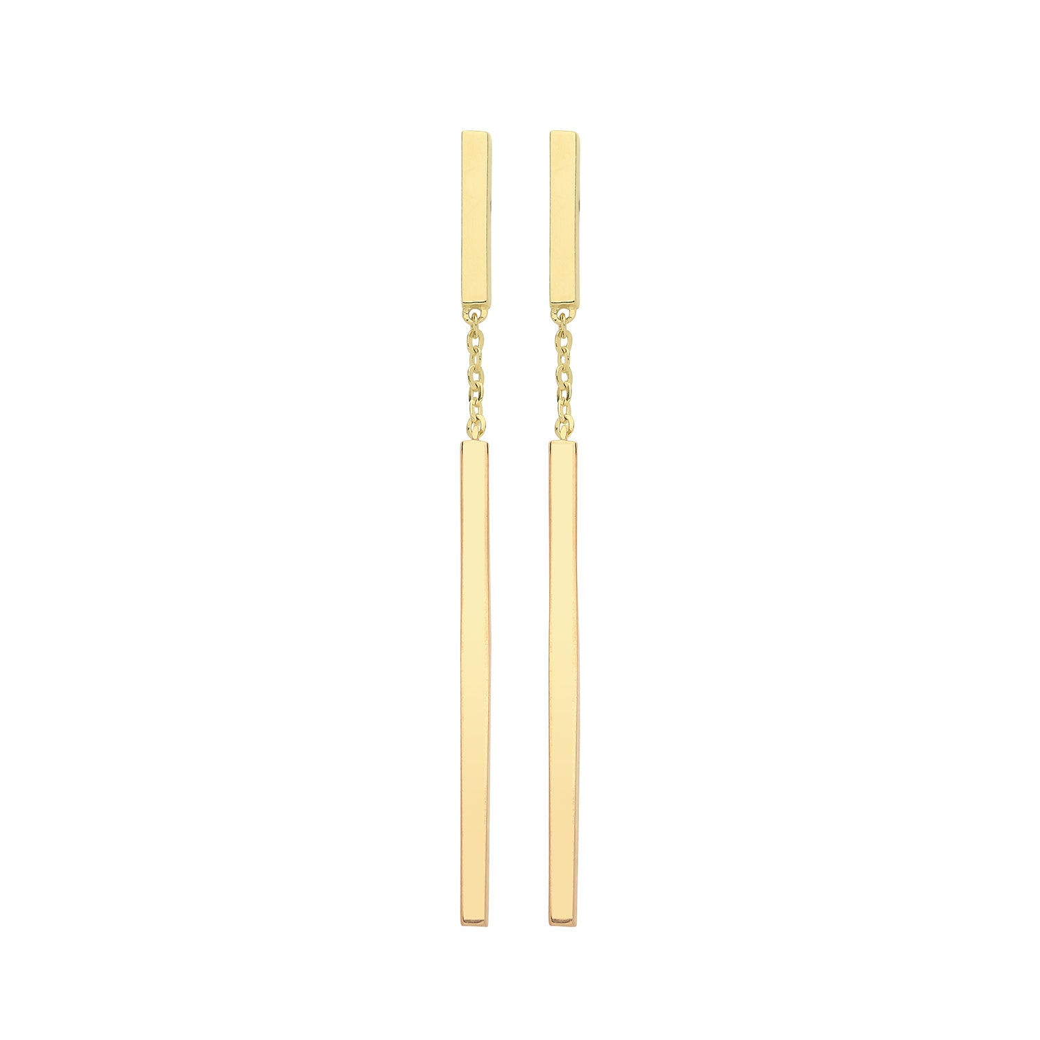 9CT YEL GOLD BAR DROP EARRINGS