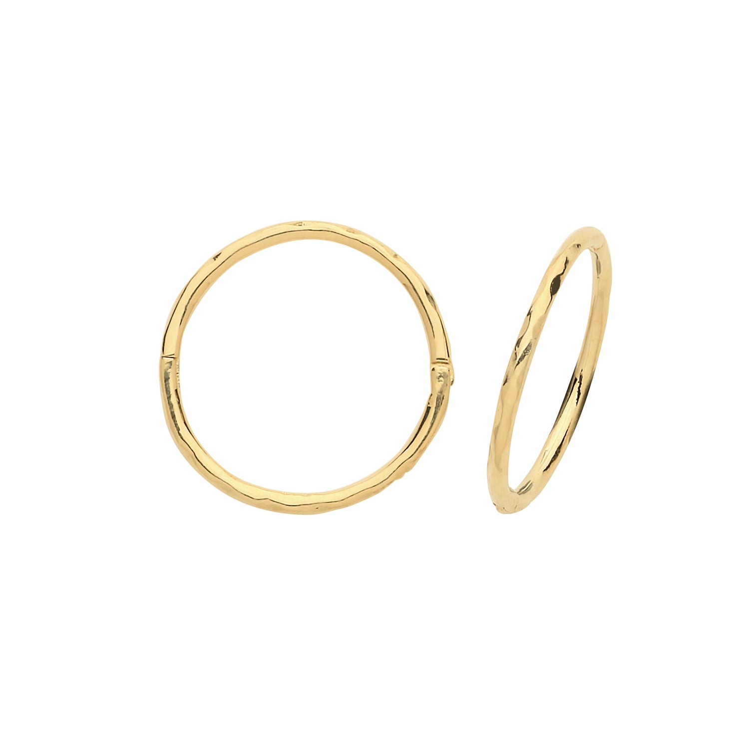 9CT YEL GOLD 14MM HINGED HOOPS