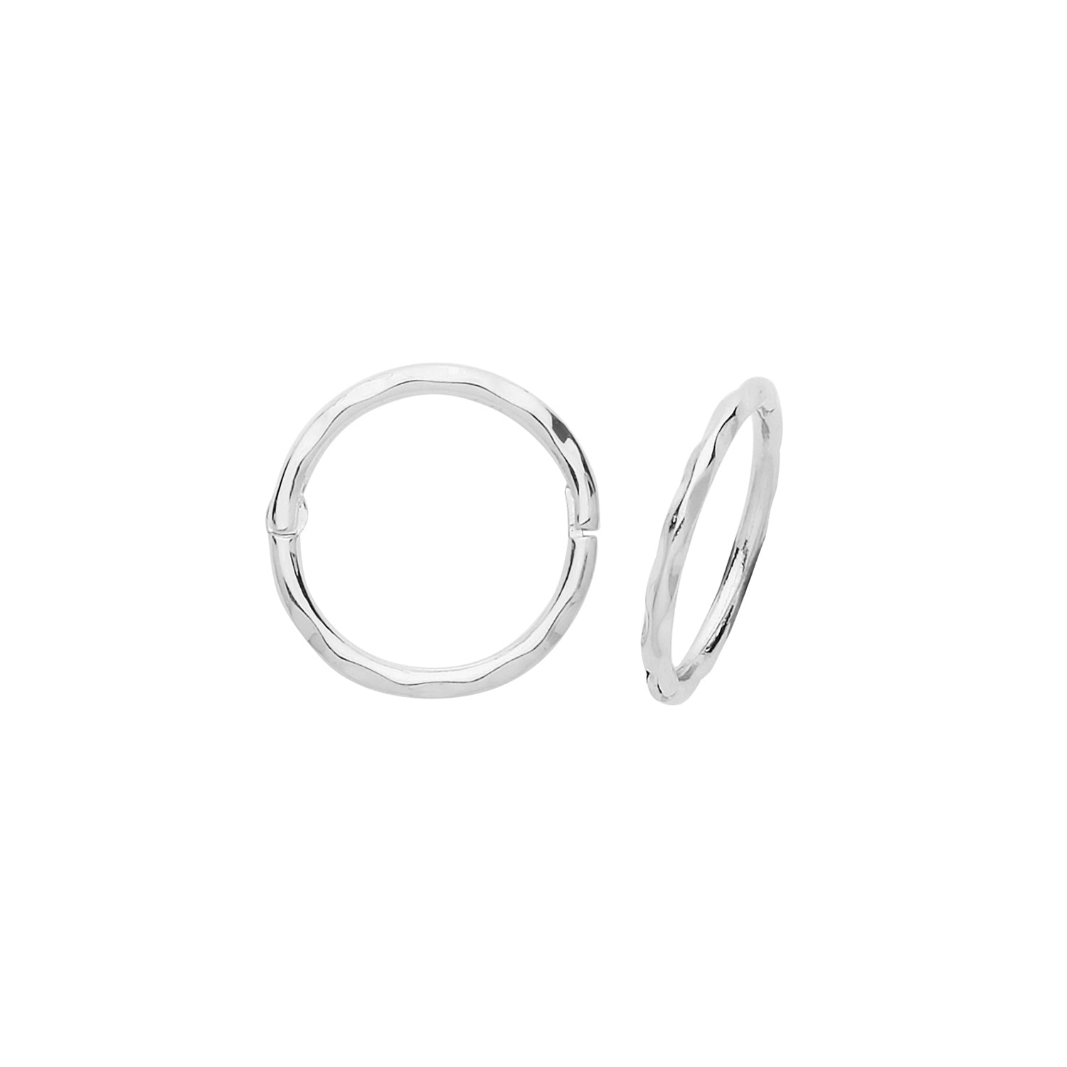 9CT WHITE GOLD 10MM HINGED HOOPS