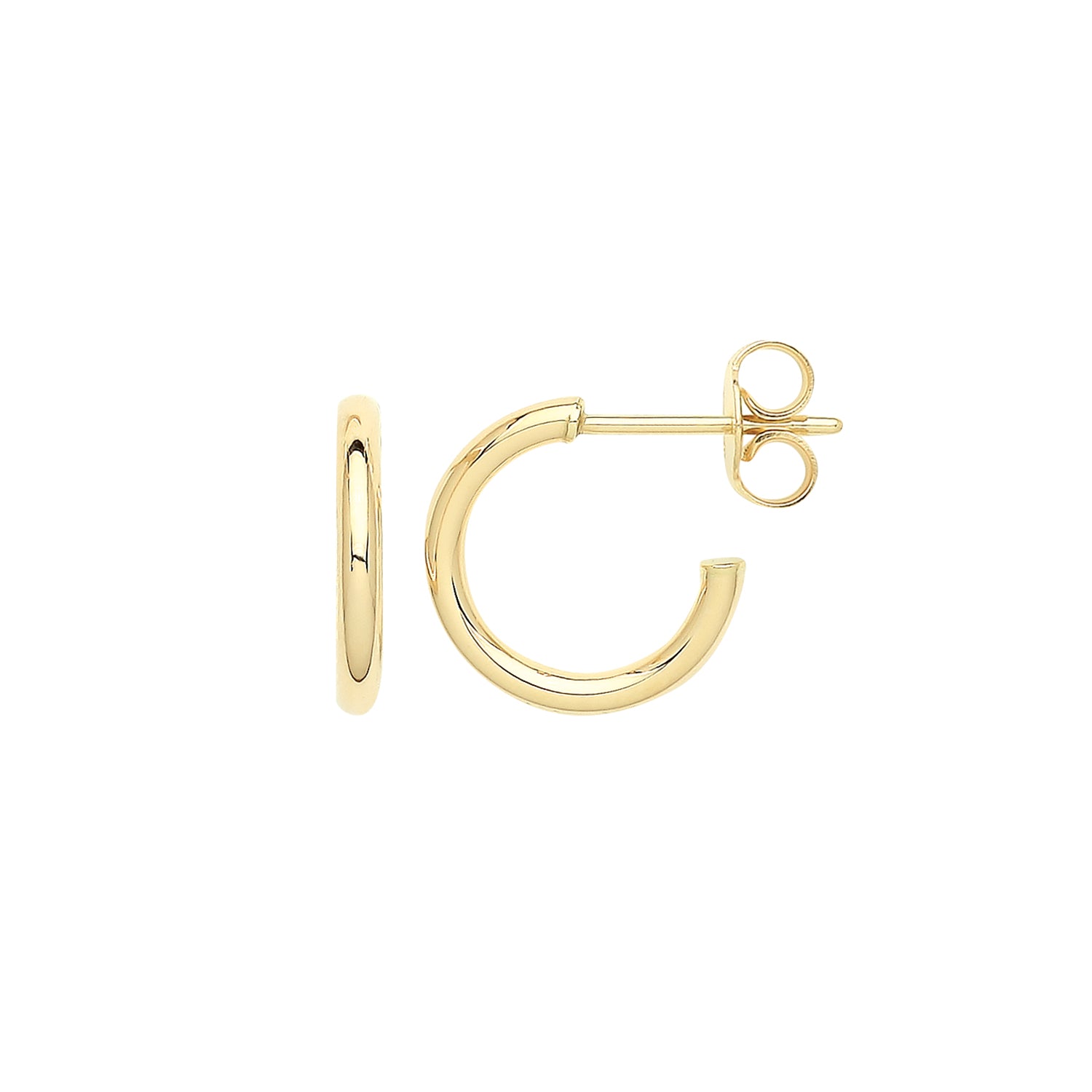 9CT YEL GOLD 12MM HOOPS WITH POST