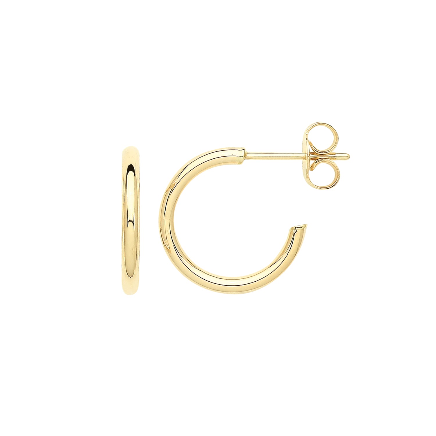 9CT YEL GOLD 12MM HOOPS WITH POST