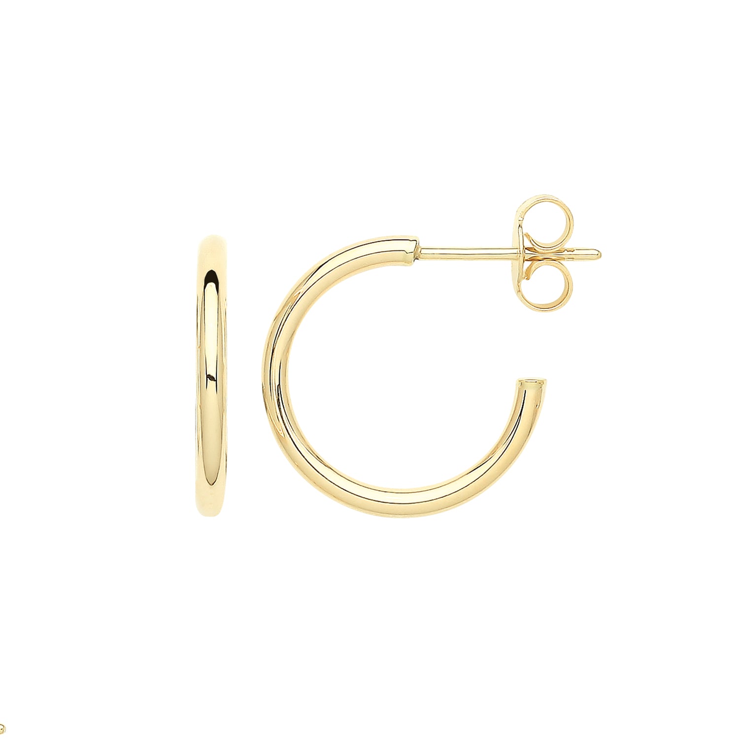 9CT YEL GOLD 12MM HOOPS WITH POST