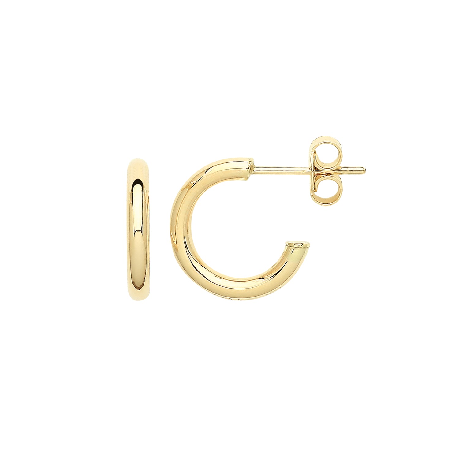 9CT YEL GOLD 12MM HOOPS WITH POST