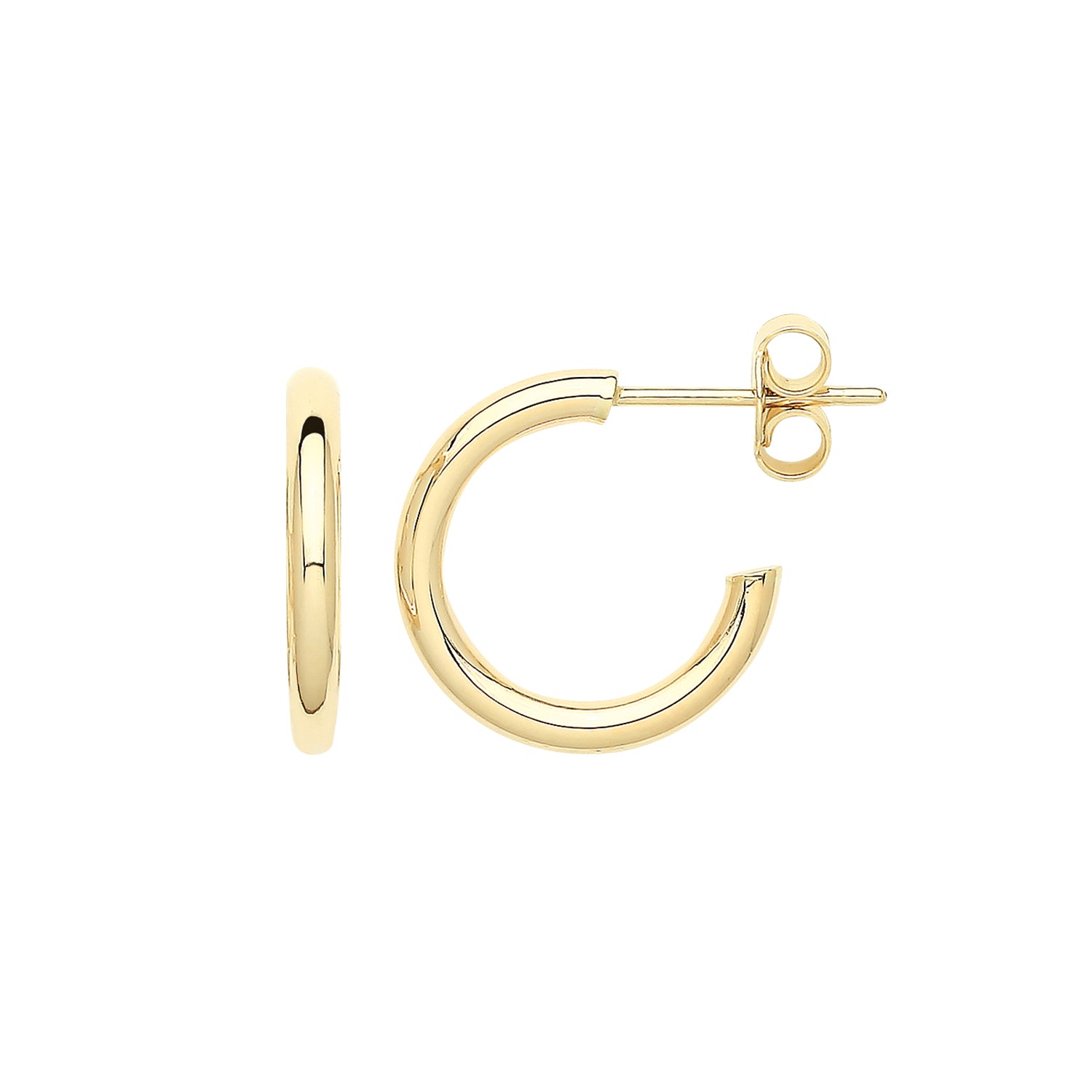 9CT YEL GOLD 12MM HOOPS WITH POST