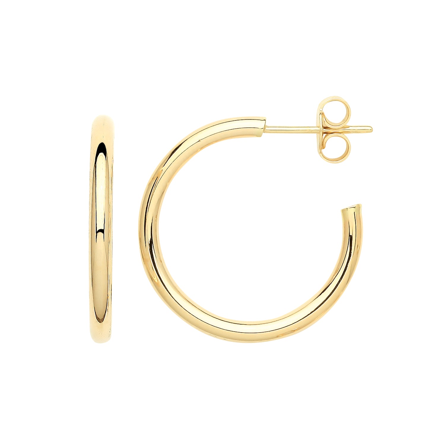 9CT YEL GOLD 12MM HOOPS WITH POST