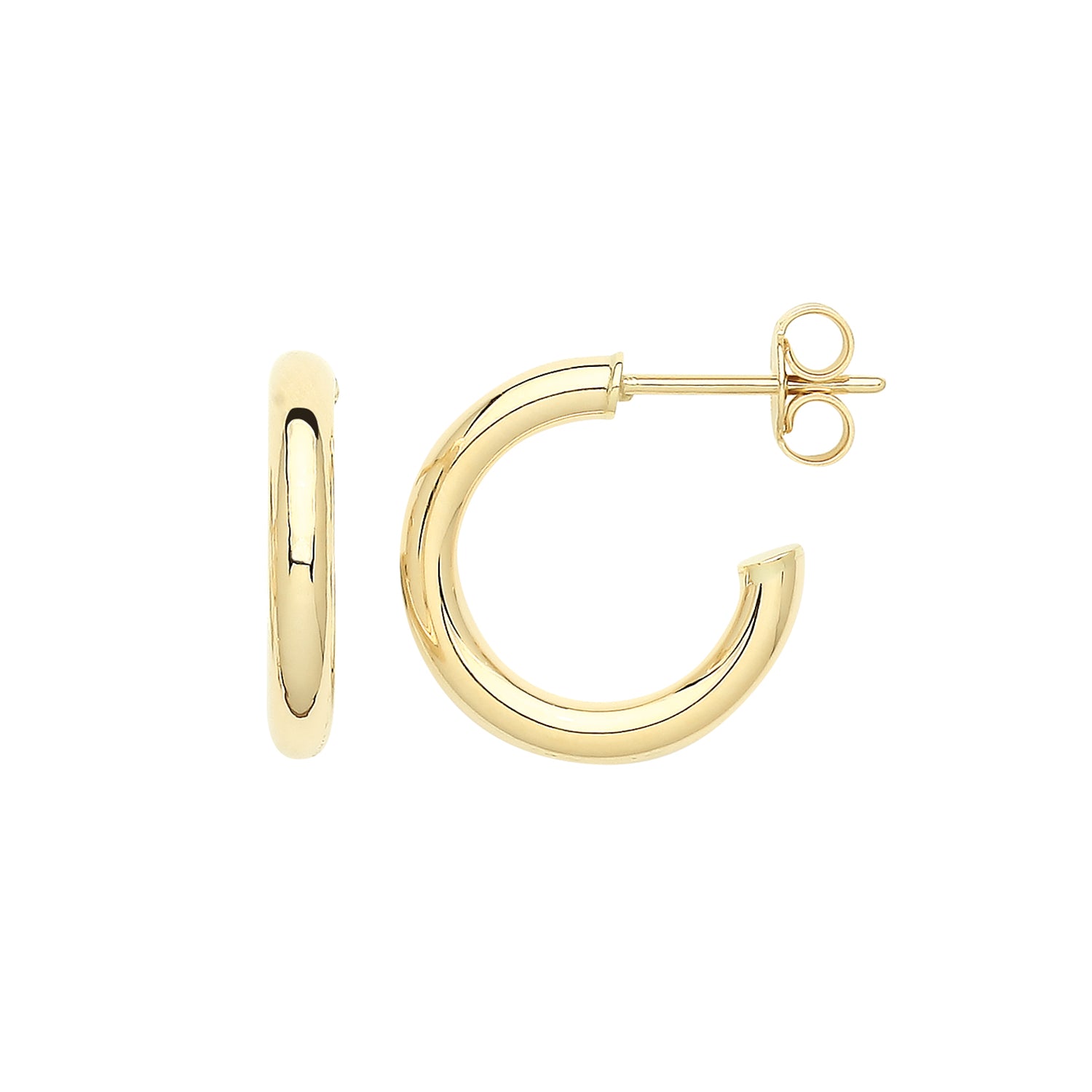 9CT YEL GOLD 12MM HOOPS WITH POST