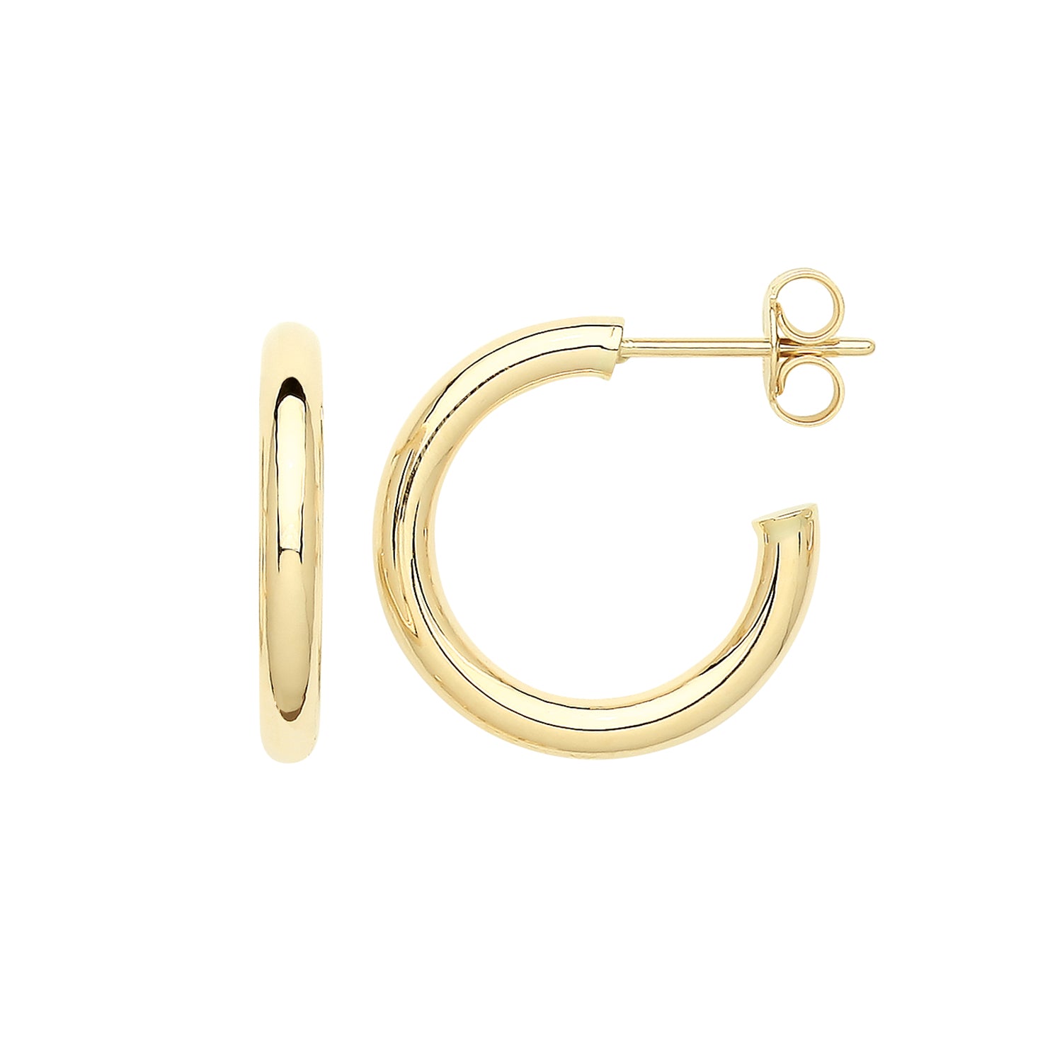 9CT YEL GOLD 12MM HOOPS WITH POST