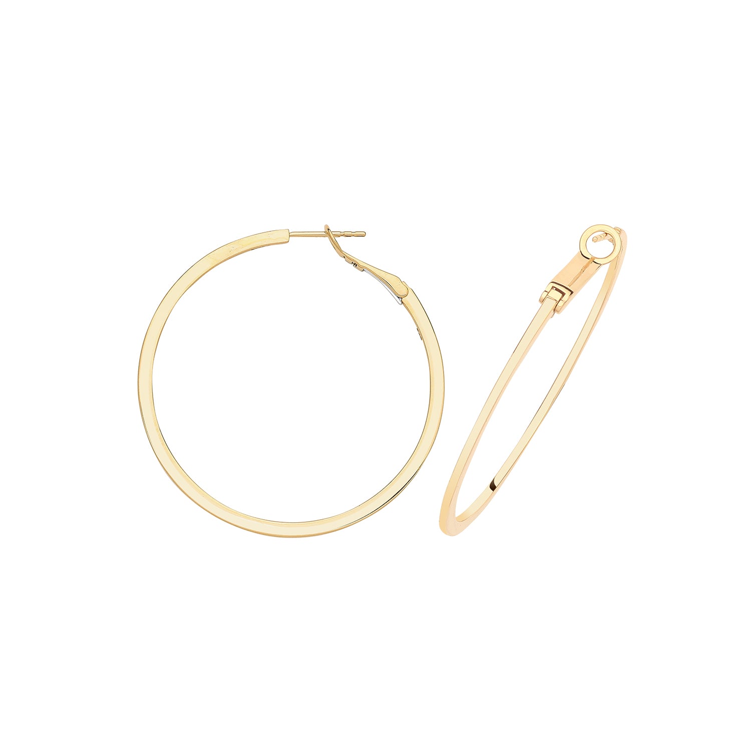 9CT SOLID YELLOW GOLD OMEGA BACK HOOPS