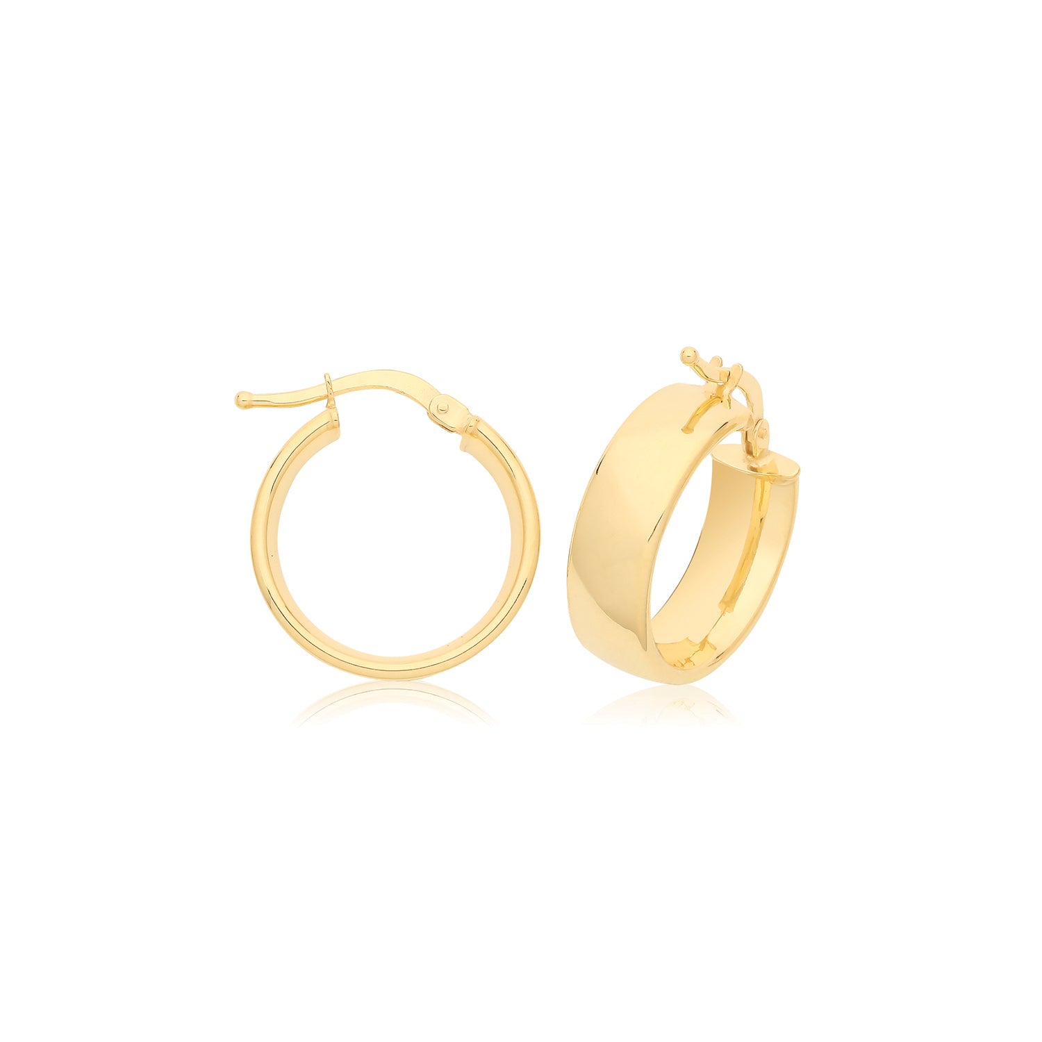 9CT YEL GOLD 08MM HOOP EARRINGS