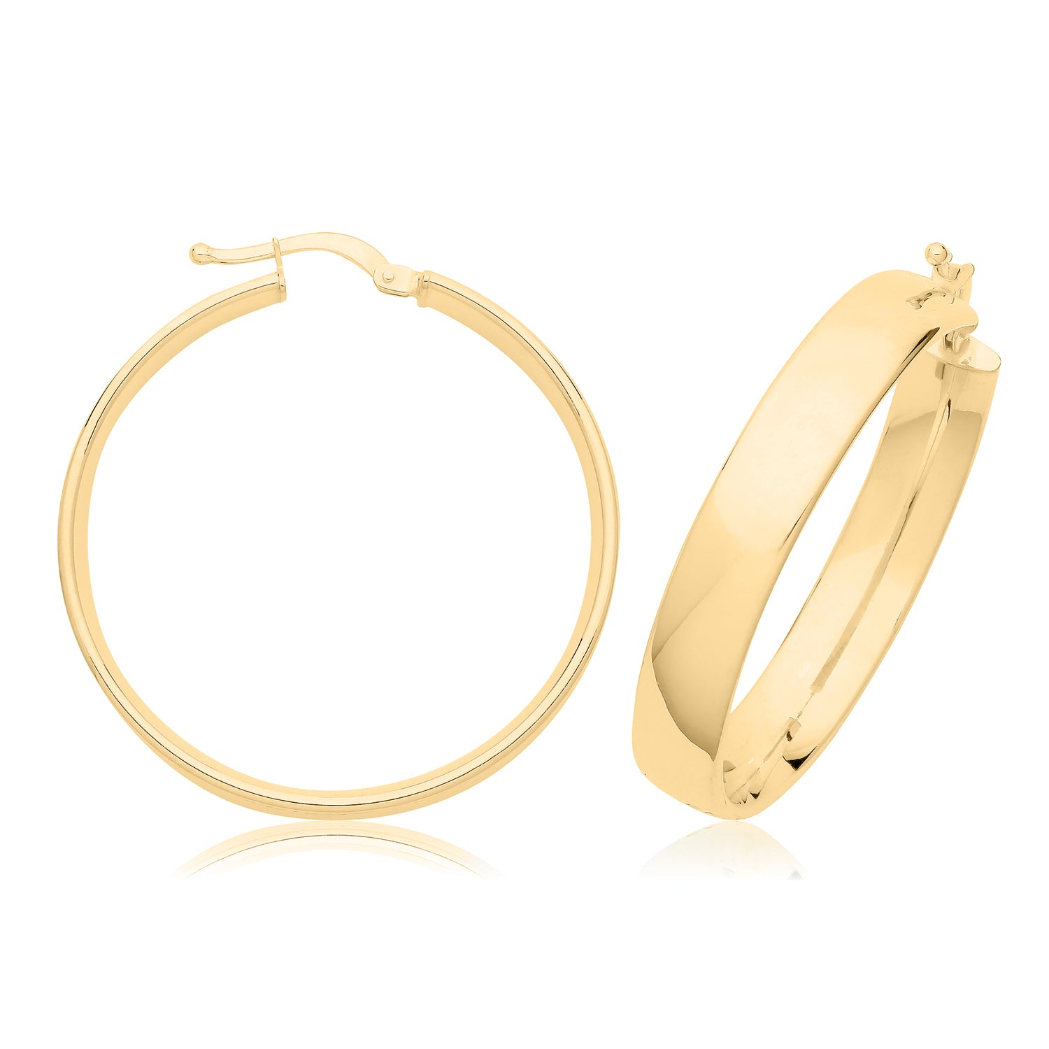 9CT YEL GOLD 08MM HOOP EARRINGS