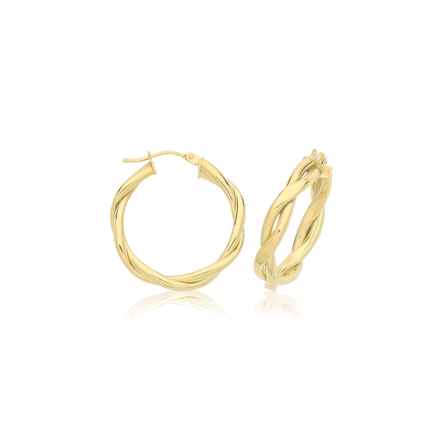 9CT YEL GOLD 20MM HOOP EARRINGS