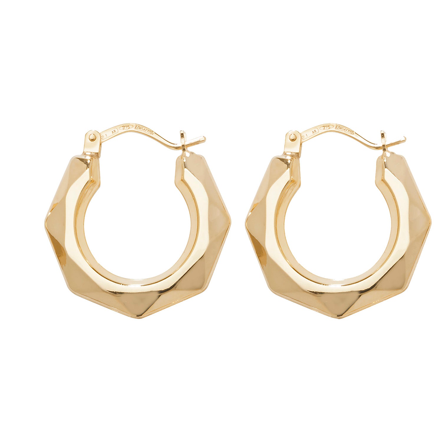 9CT YEL GOLD 12MM CREOLE EARRINGS