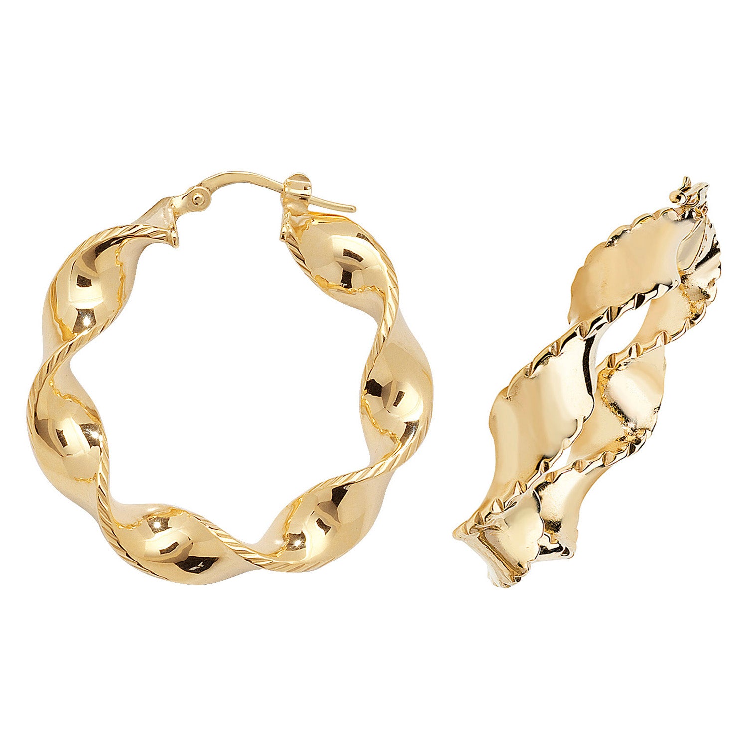 9CT YEL GOLD 20MM DC HOOP EARRINGS