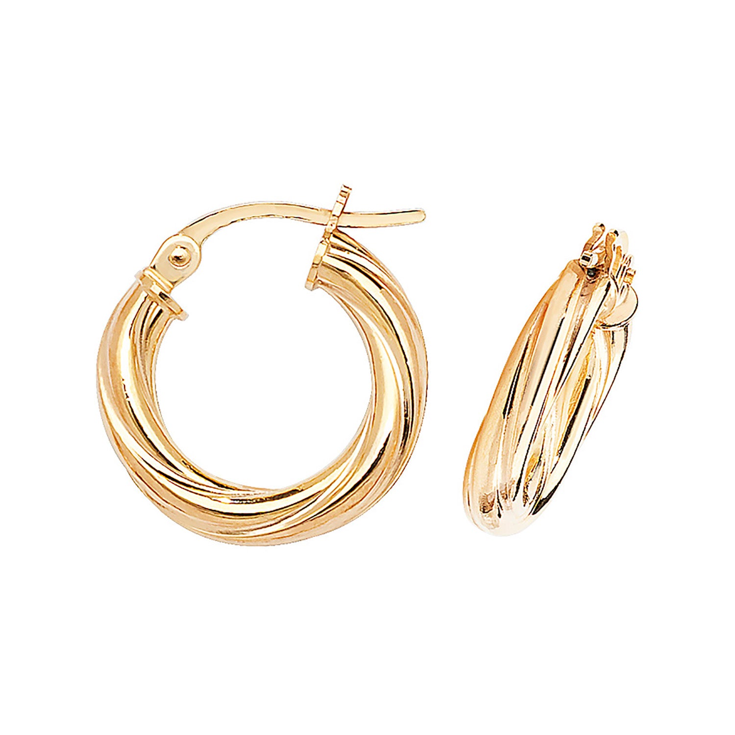 9CT YEL GOLD 10MM HOOP EARRINGS
