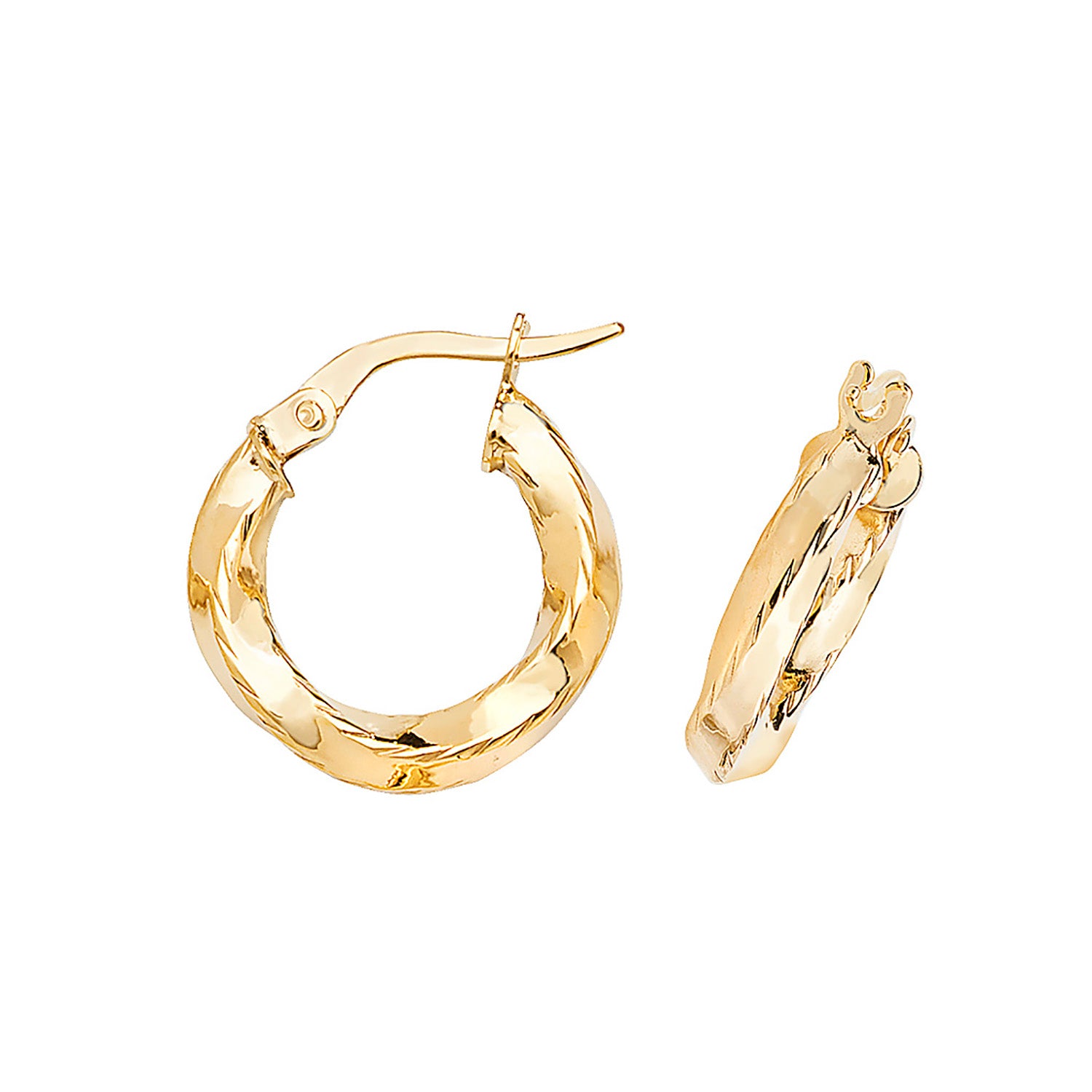 9CT YEL GOLD 10MM HOOP EARRINGS