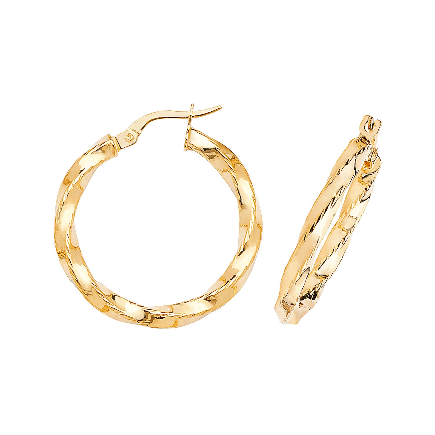 9CT YEL GOLD 20MM HOOP EARRINGS