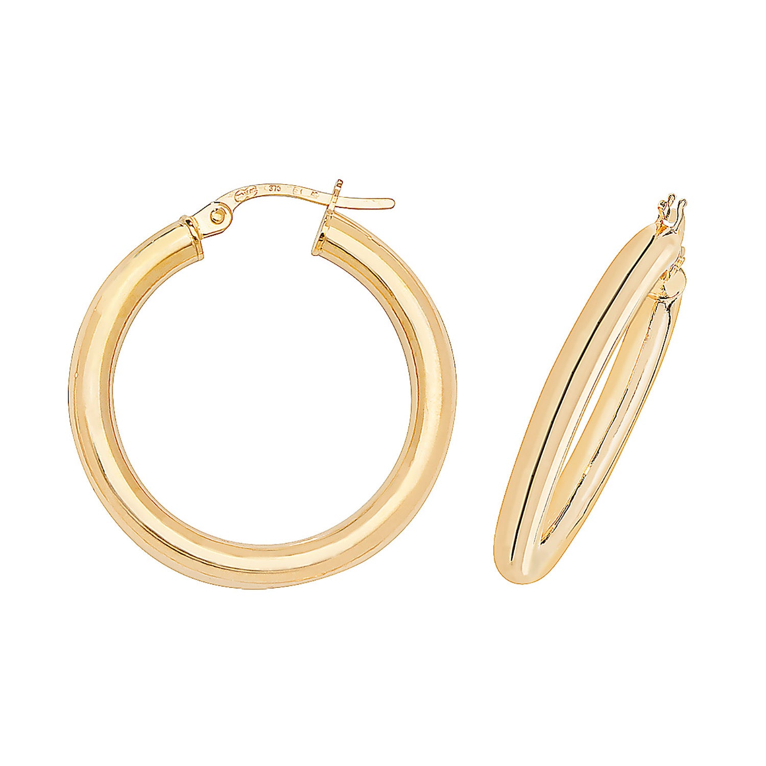 9CT YEL GOLD 20MM HOOP EARRINGS