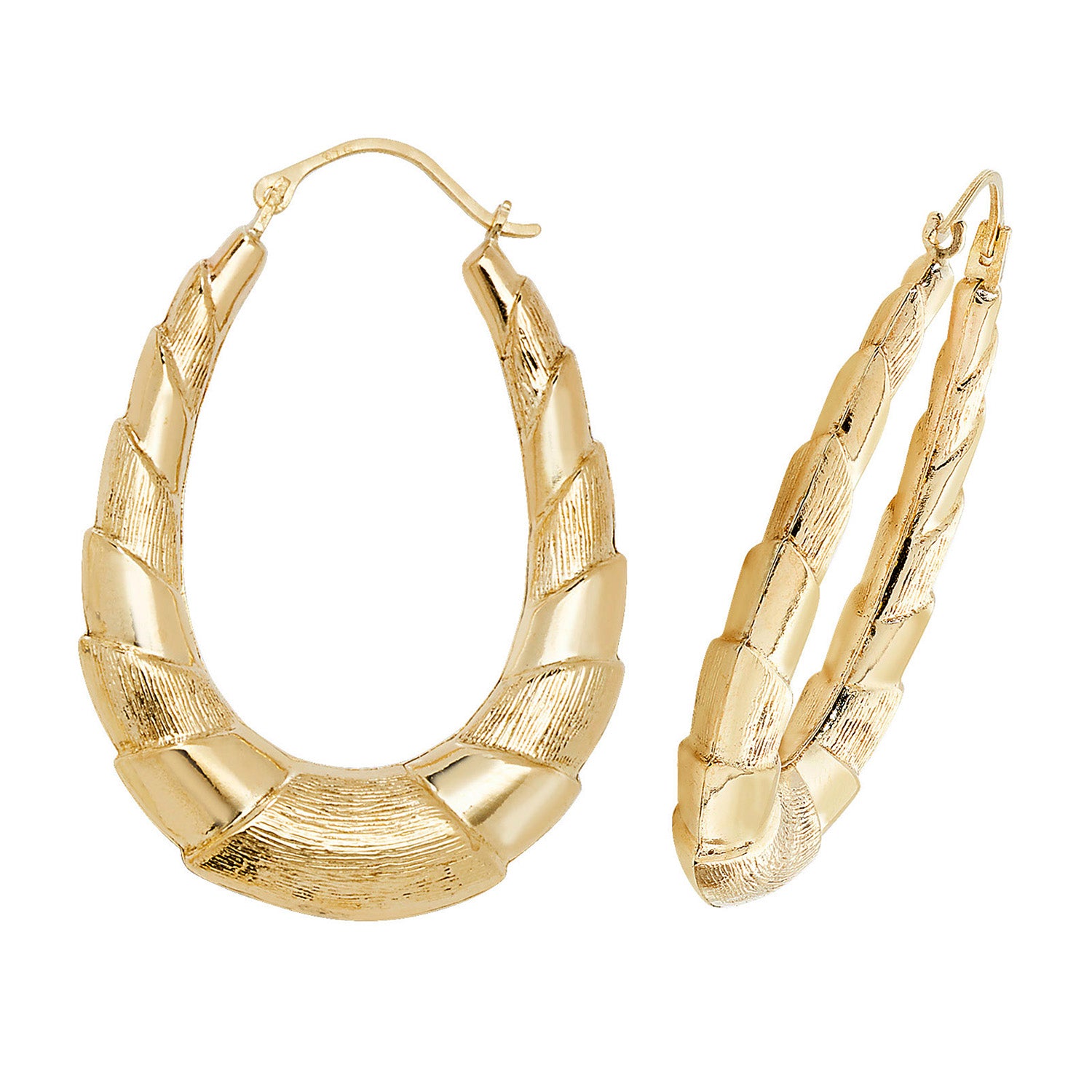 9CT YEL GOLD CREOLE EARRINGS