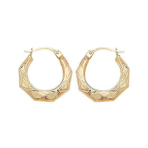 9CT YEL GOLD 10MM CREOLE EARRINGS