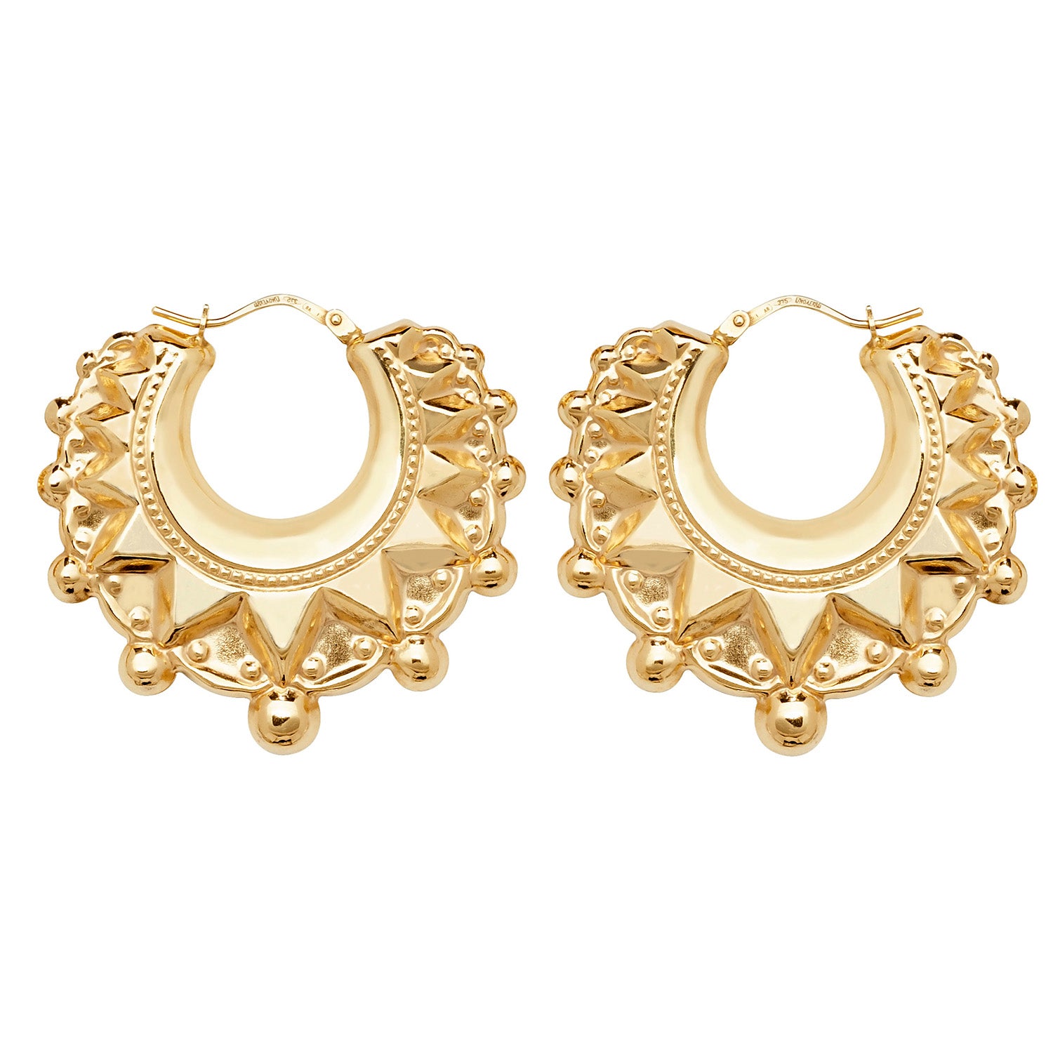 9CT YEL GOLD CREOLE EARRINGS