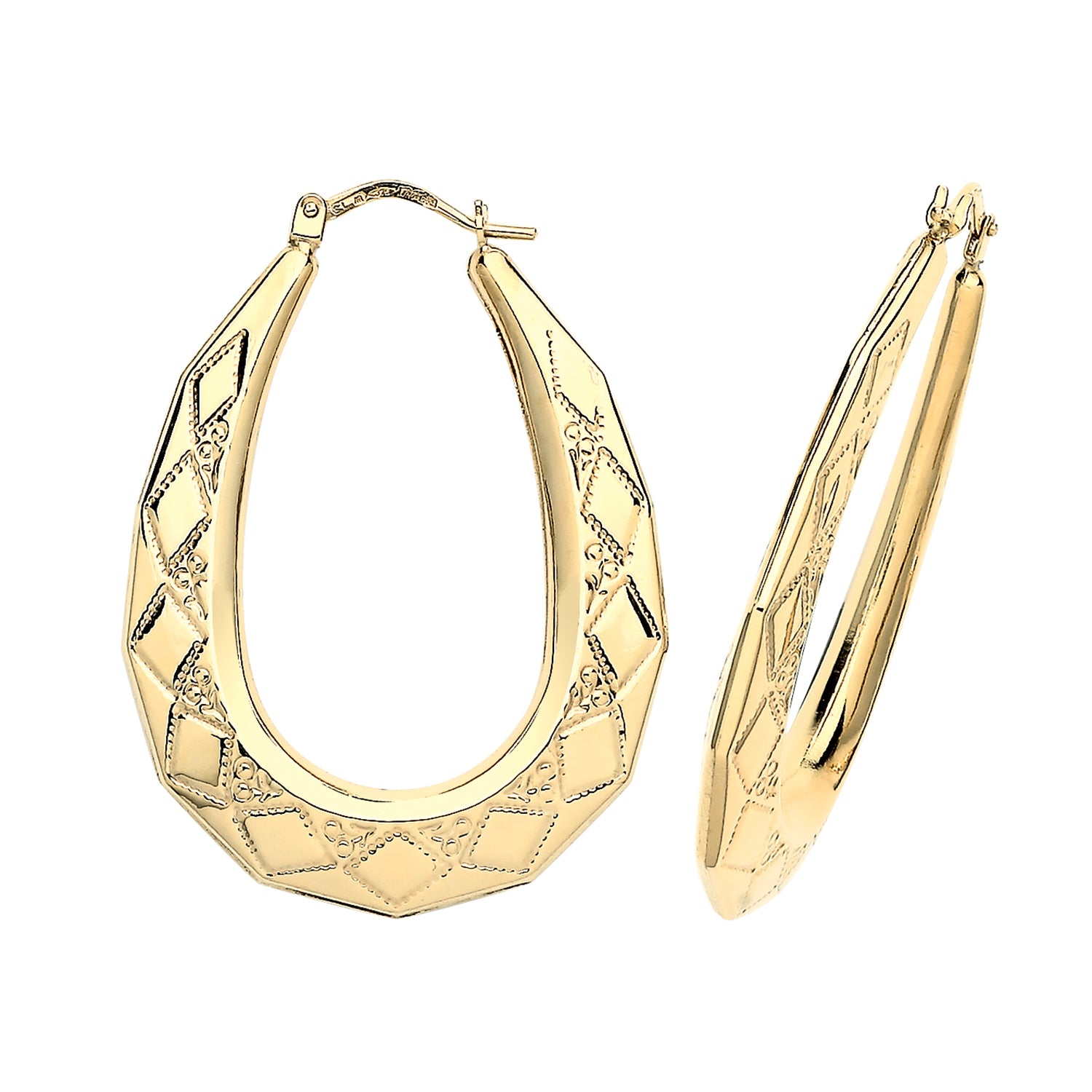 9CT YEL GOLD CREOLE EARRINGS