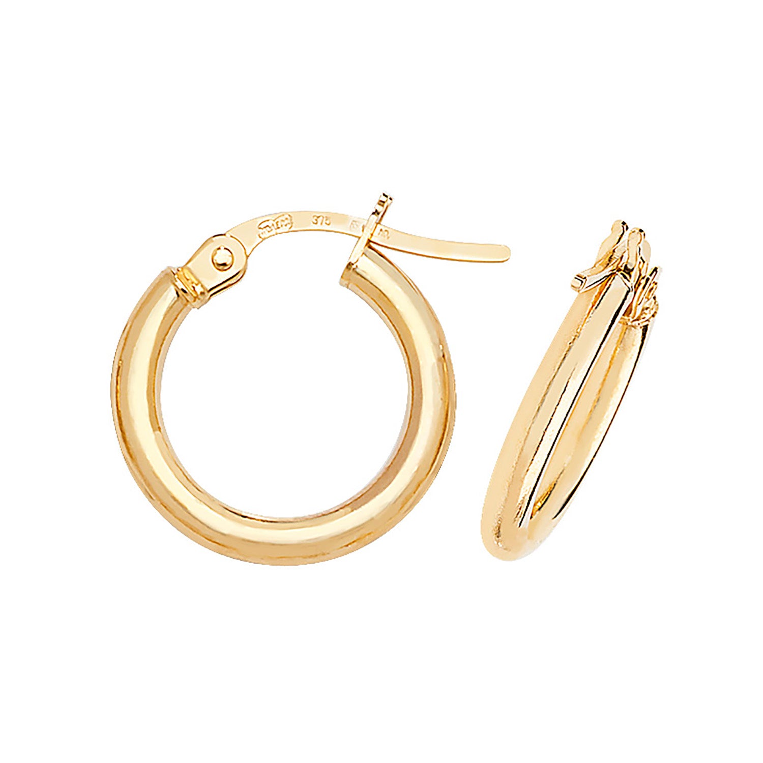 9CT YEL GOLD 10MM HOOP EARRINGS