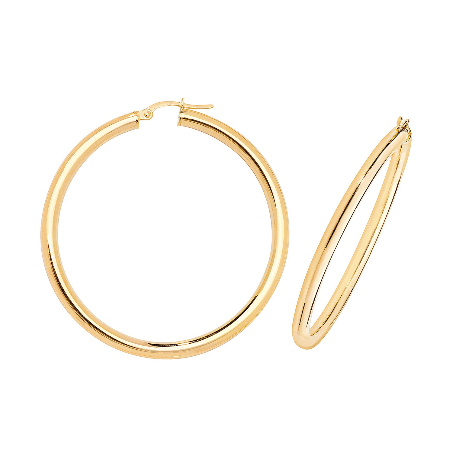 9CT YEL GOLD 35MM HOOP EARRINGS