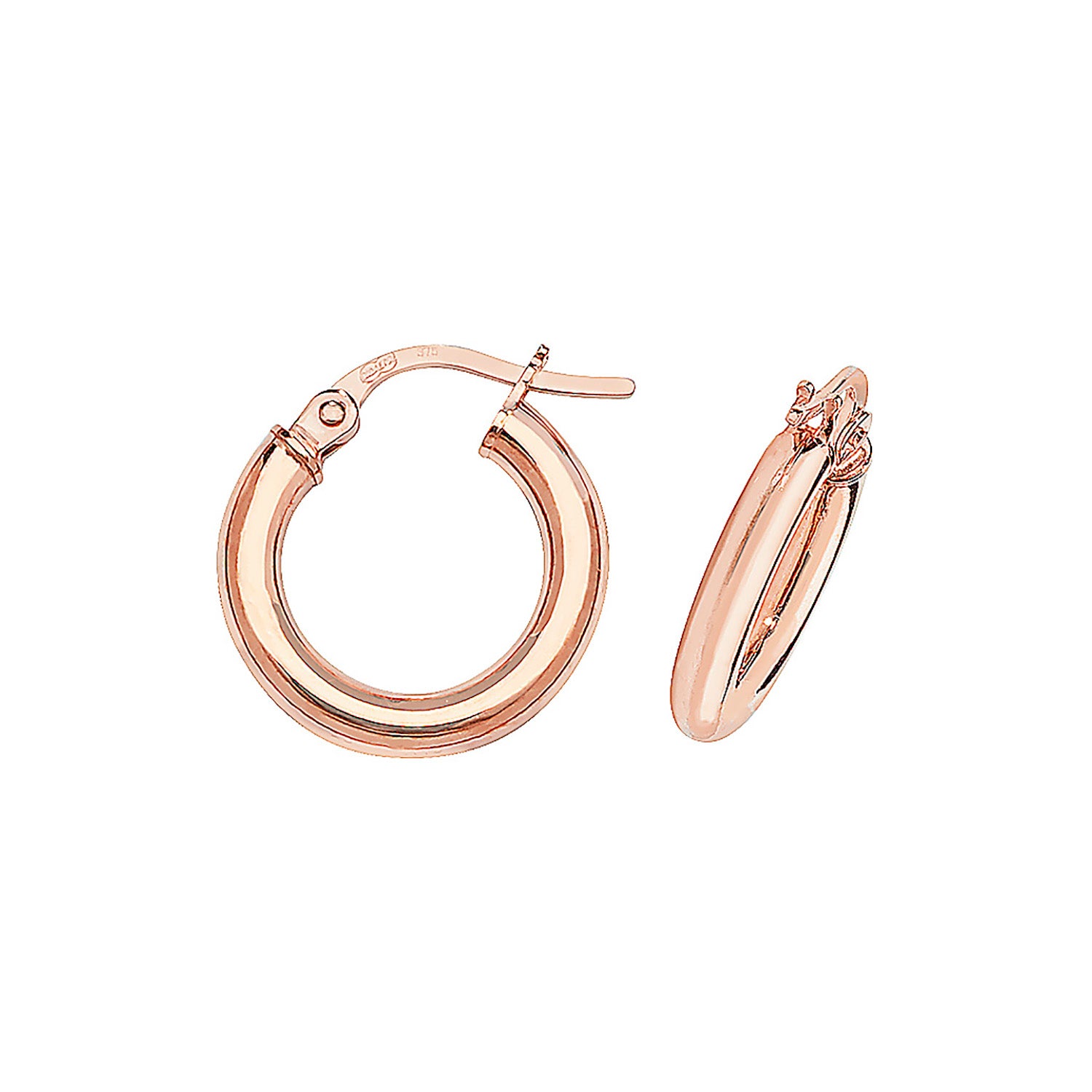 9CT ROSE GOLD 10MM HOOP EARRINGS