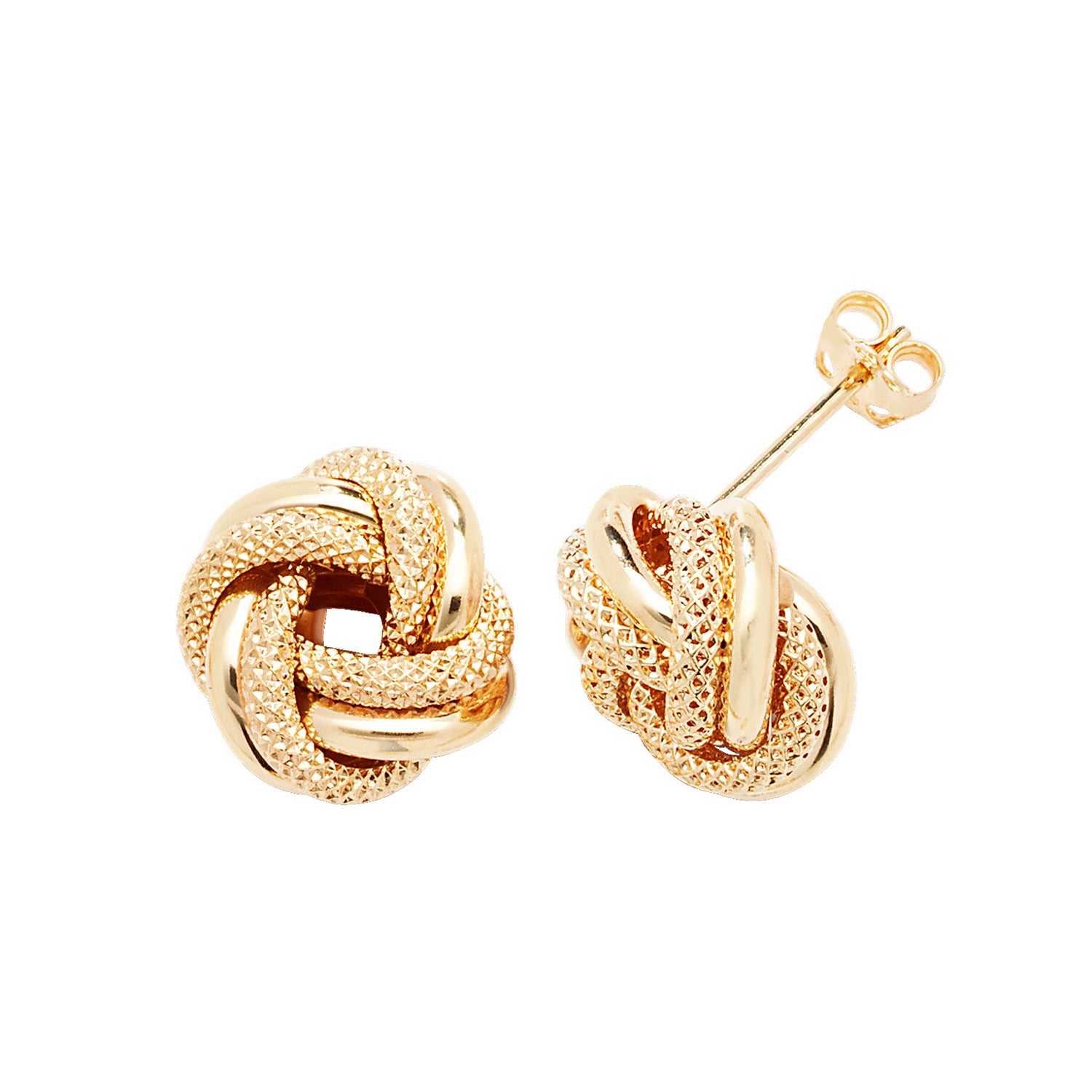 9CT YEL GOLD DOUBLE KNOT STUD EARRINGS