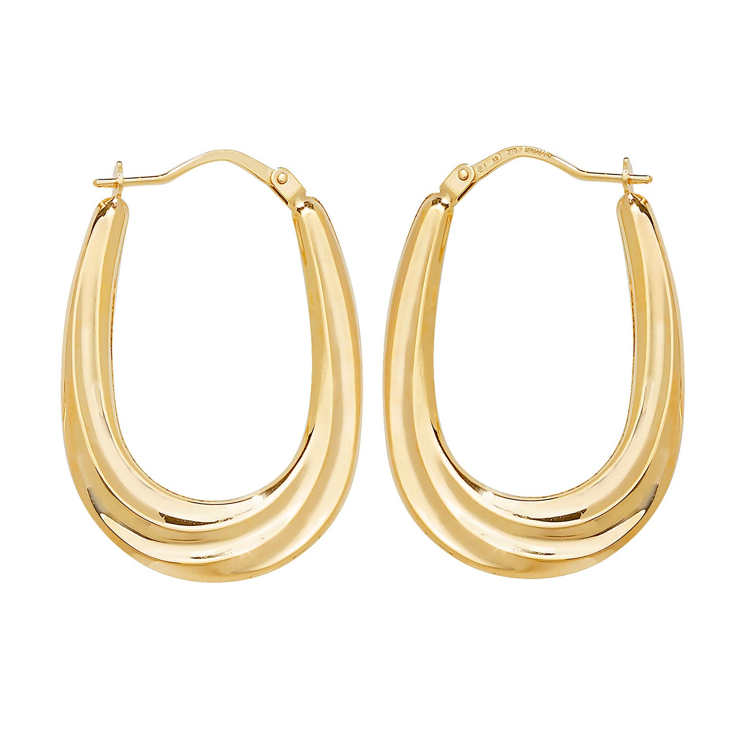 9CT YEL GOLD CREOLE EARRINGS