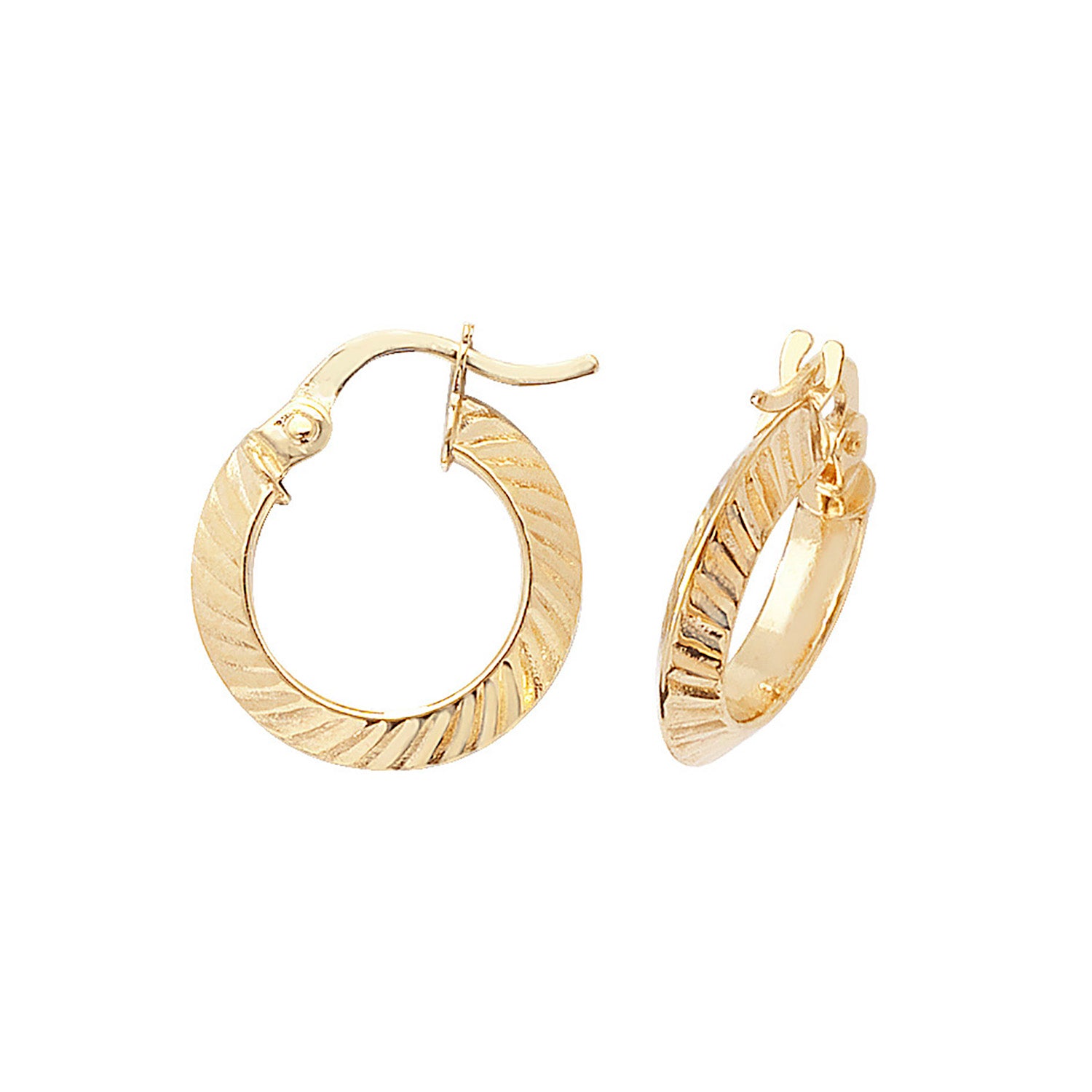 9CT YEL GOLD 10MM HOOP EARRINGS