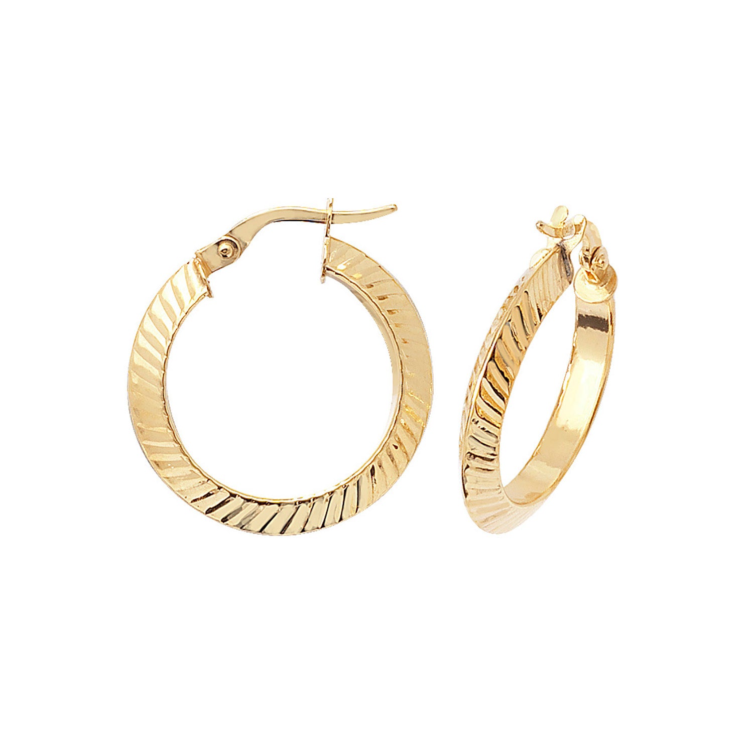 9CT YEL GOLD 15MM HOOP EARRINGS