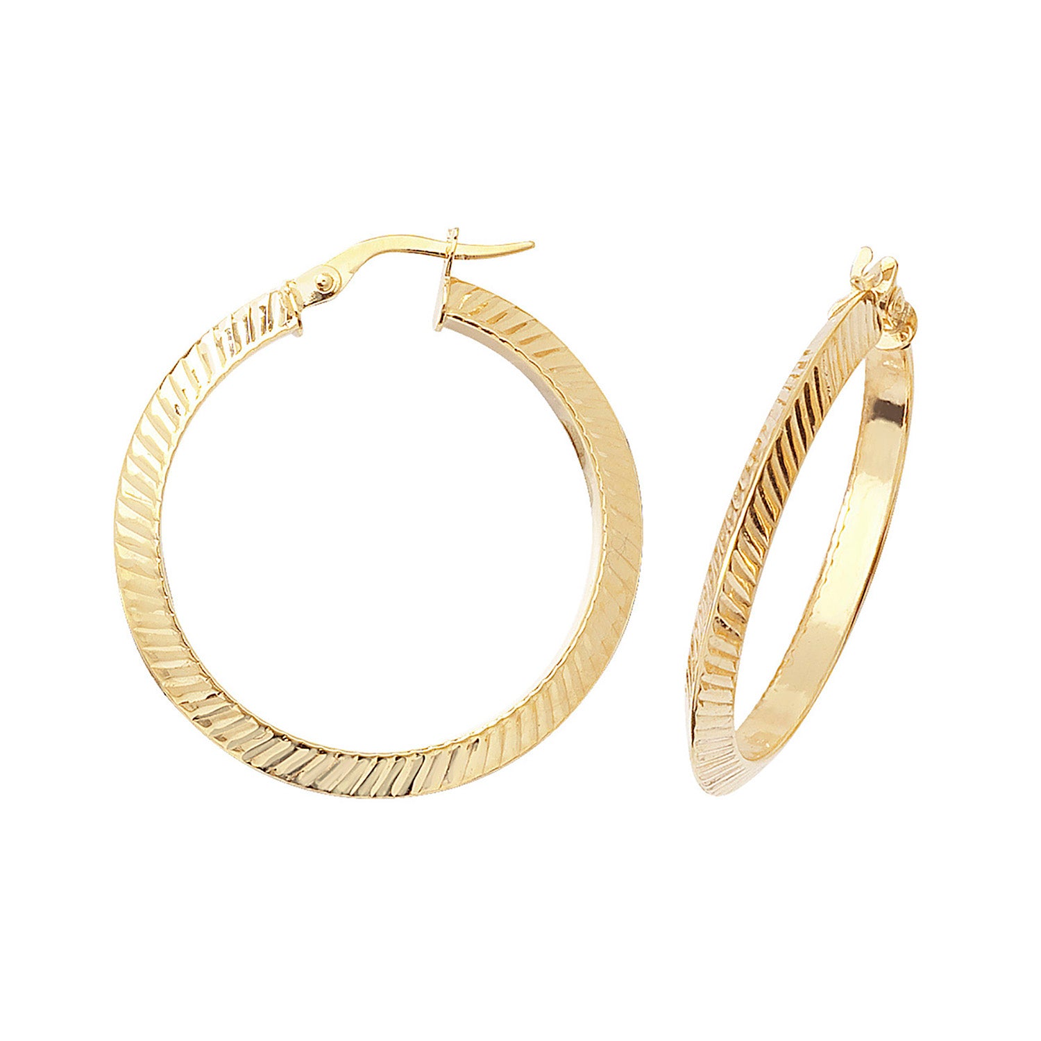 9CT YEL GOLD 20MM HOOP EARRINGS