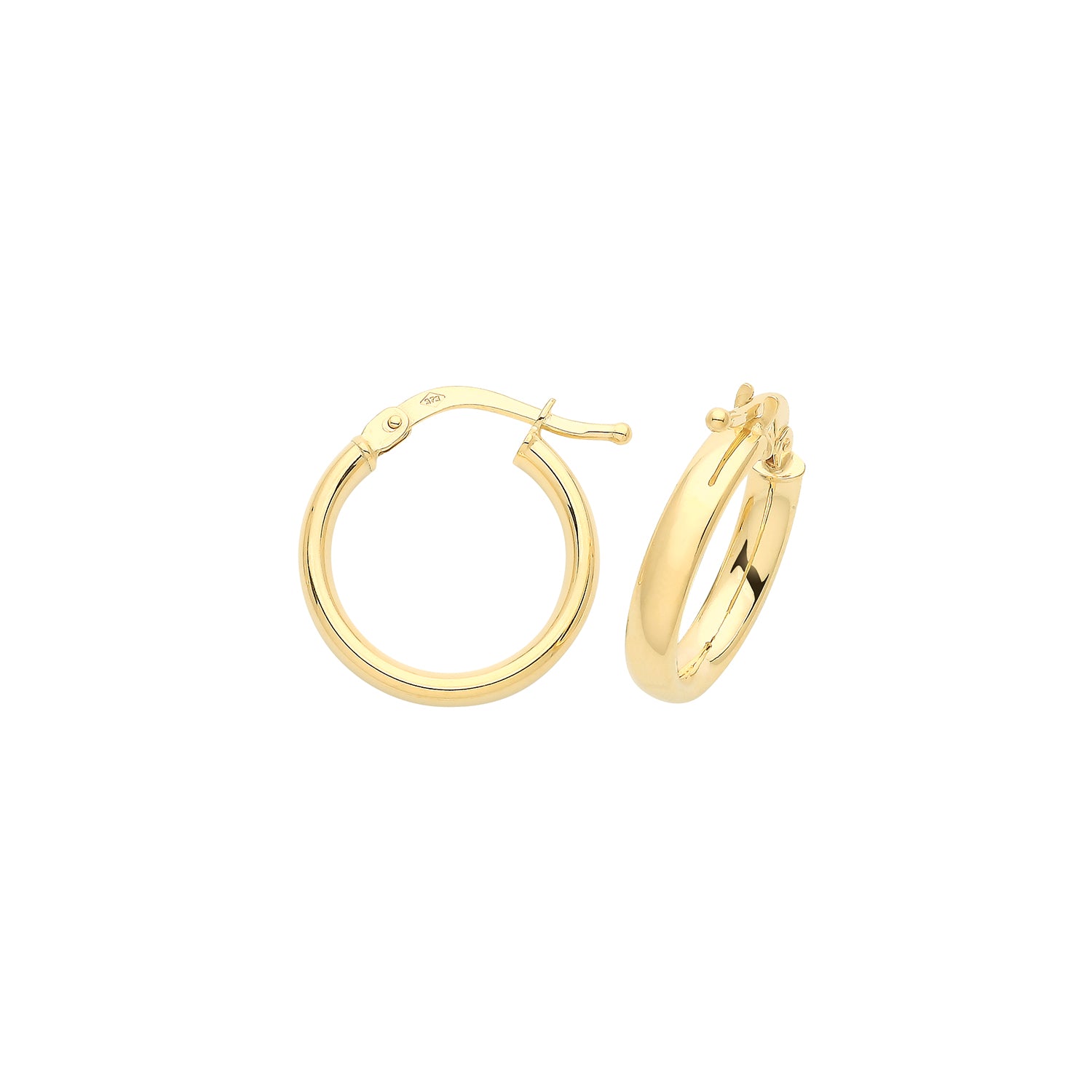 9CT YEL GOLD 12MM HOOP EARRINGS