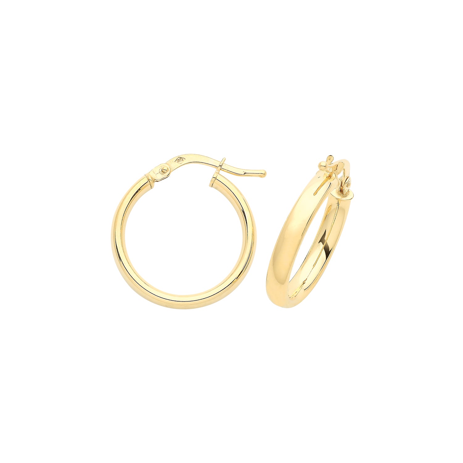 9CT YEL GOLD 15MM HOOP EARRINGS