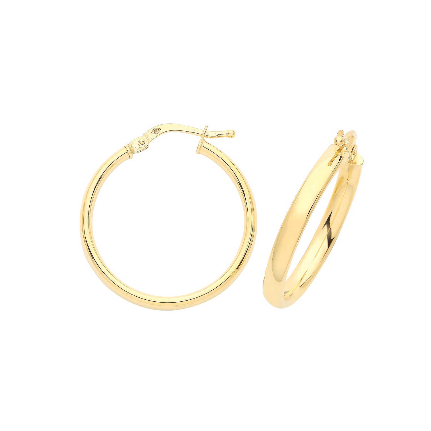 9CT YEL GOLD 20MM HOOP EARRINGS