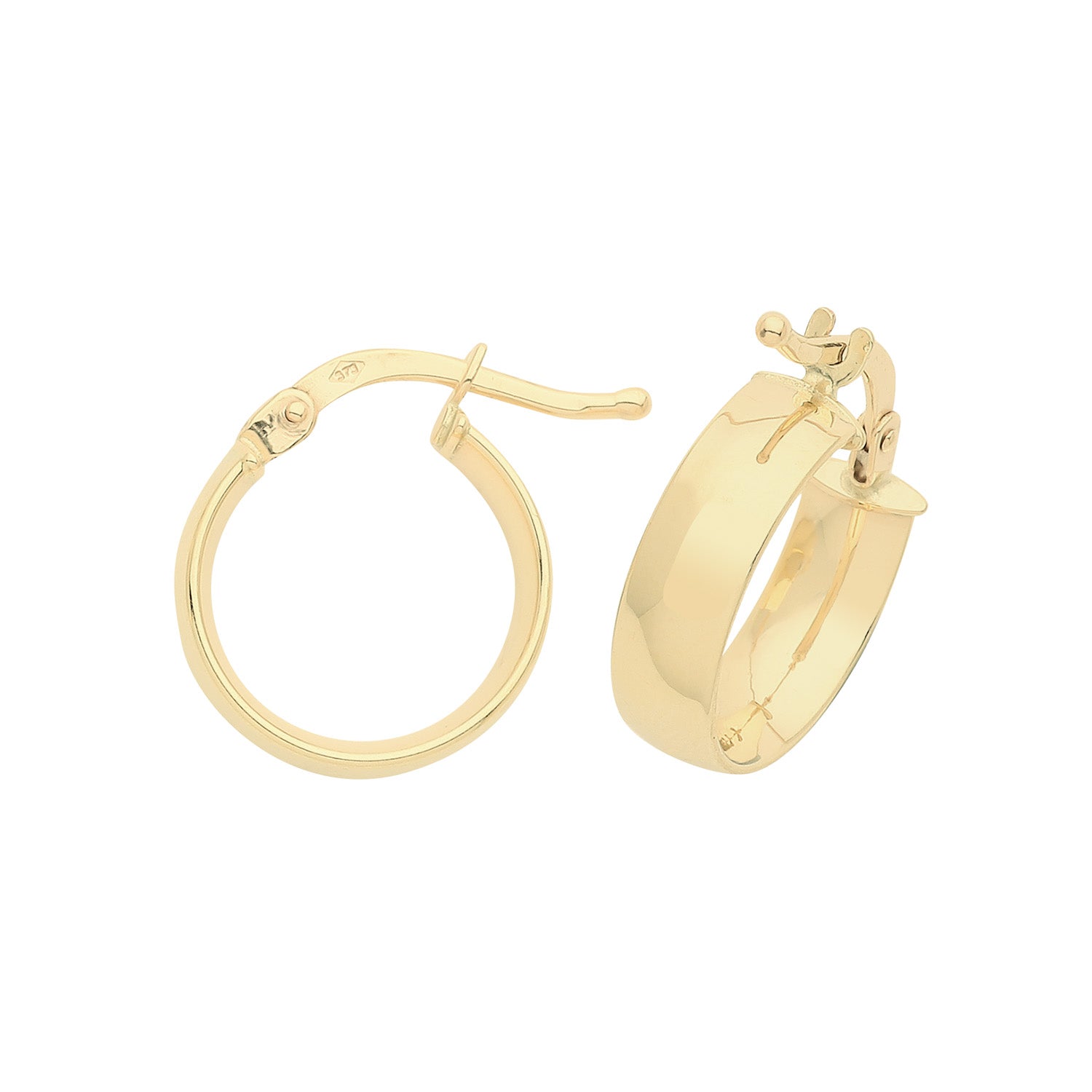 9CT YEL GOLD 10MM HOOP EARRINGS