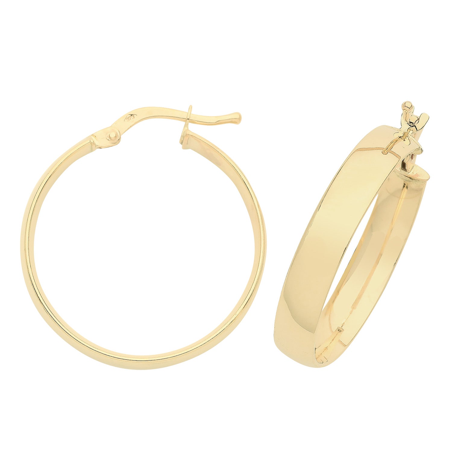9CT YEL GOLD 20MM HOOP EARRINGS