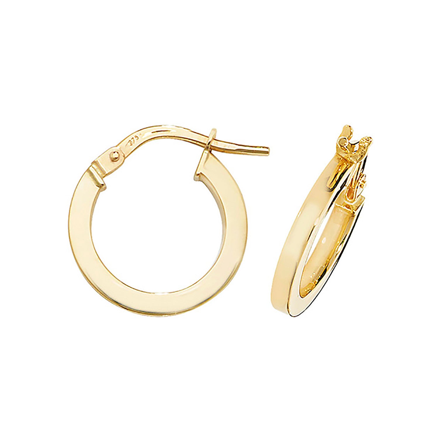 9CT YEL GOLD 10MM HOOP EARRINGS