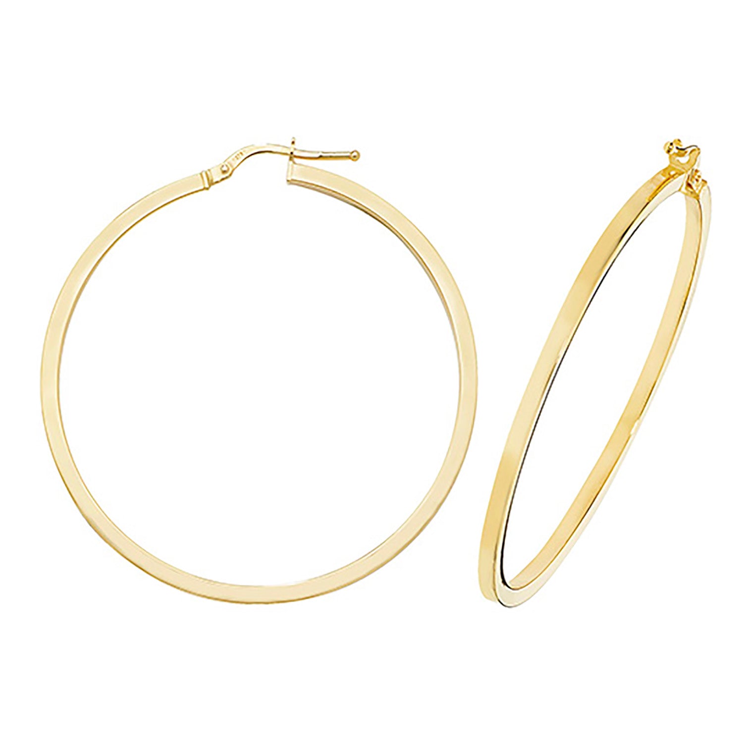 9CT YEL GOLD 40MM HOOP EARRINGS