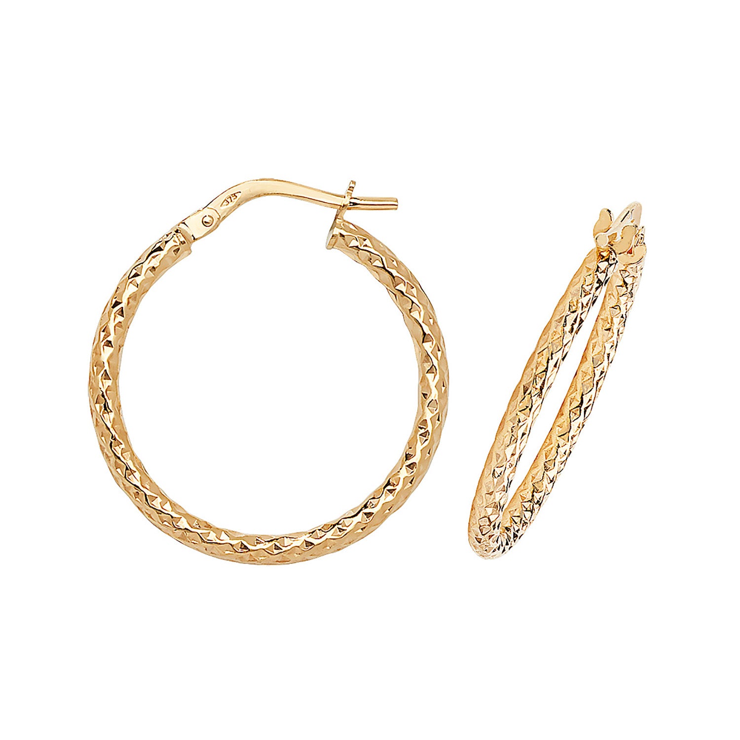 9CT YEL GOLD 20MM DCHOOP EARRINGS
