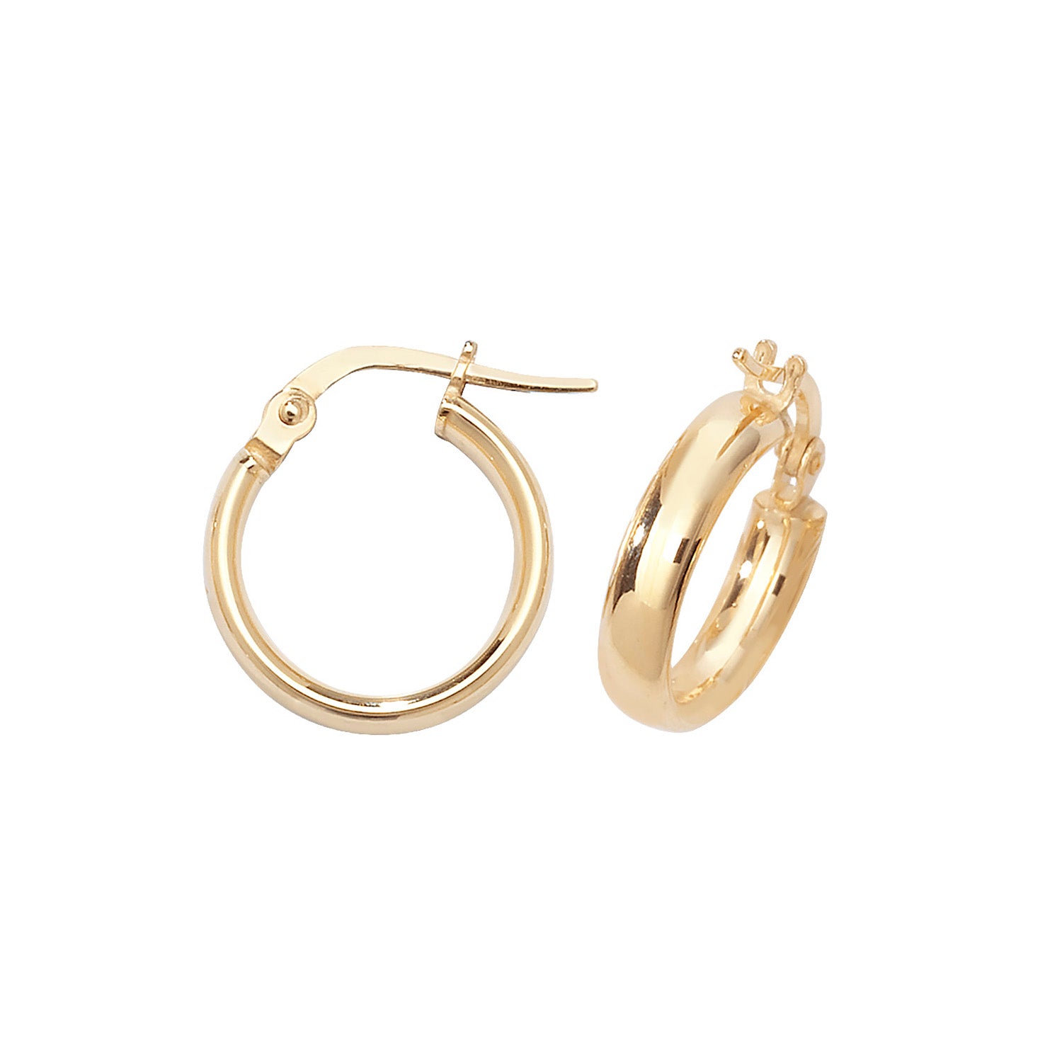 9CT YEL GOLD 10MM HOOP EARRINGS