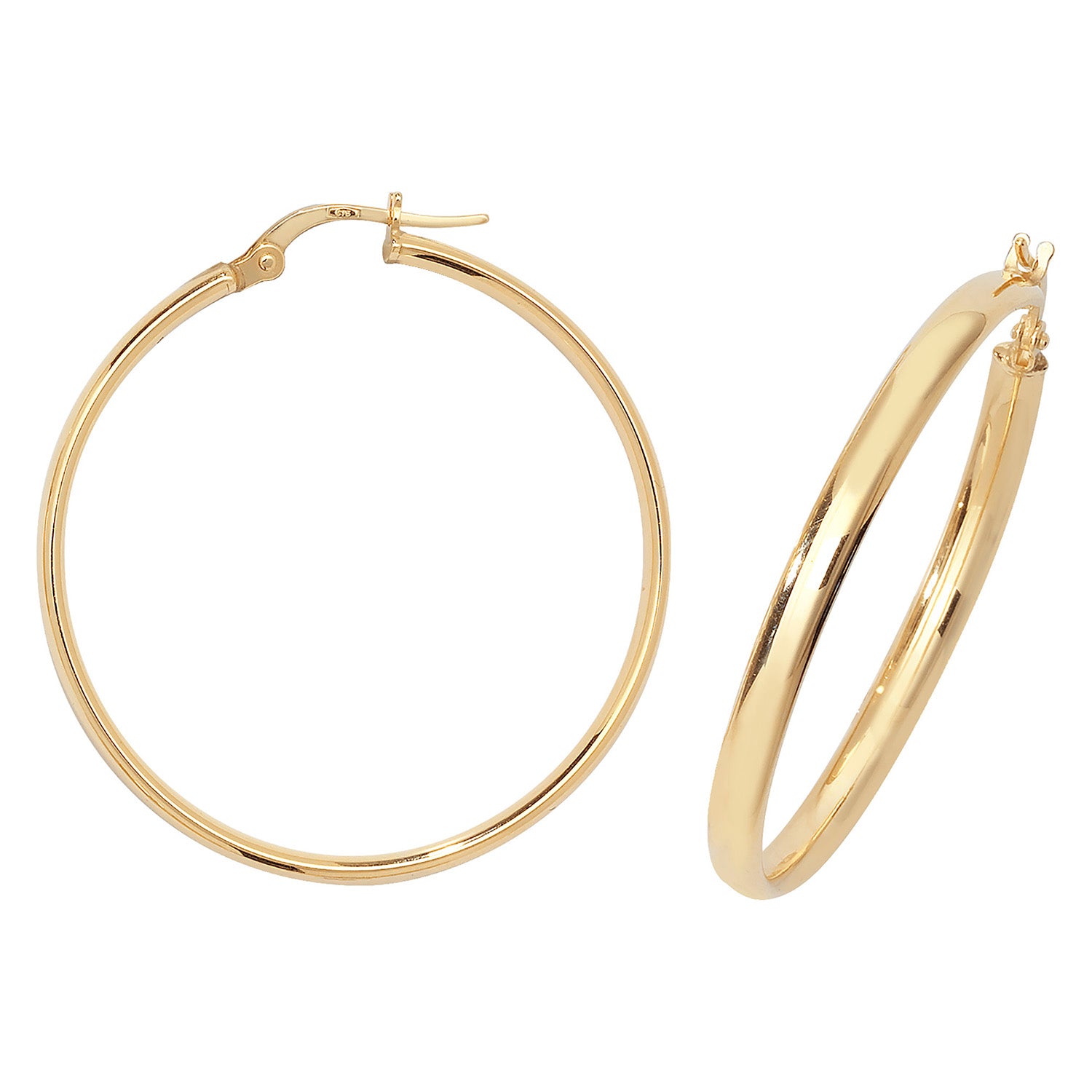 9CT YEL GOLD 30MM HOOP EARRINGS
