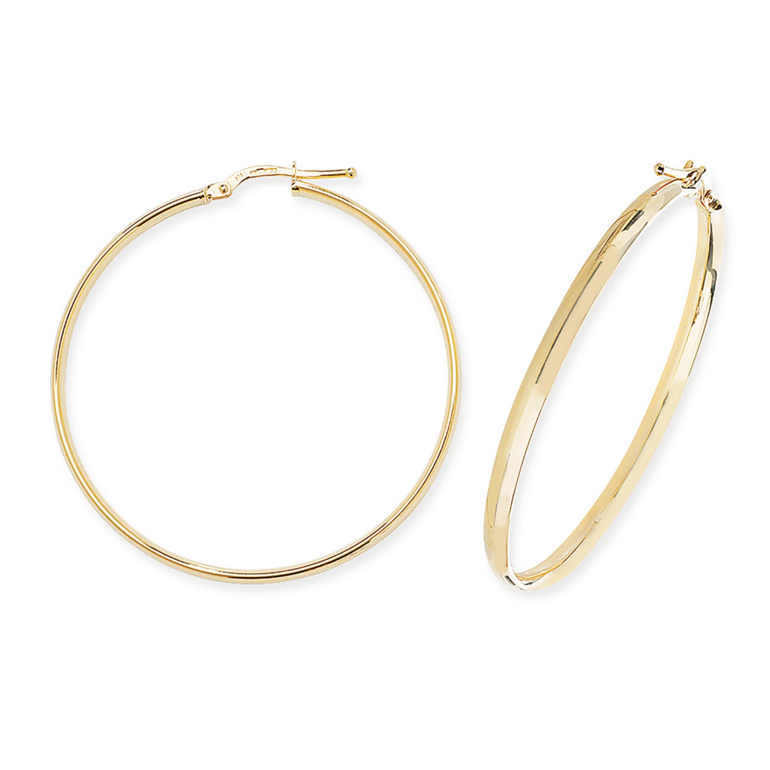9CT YEL GOLD 40MM HOOP EARRINGS